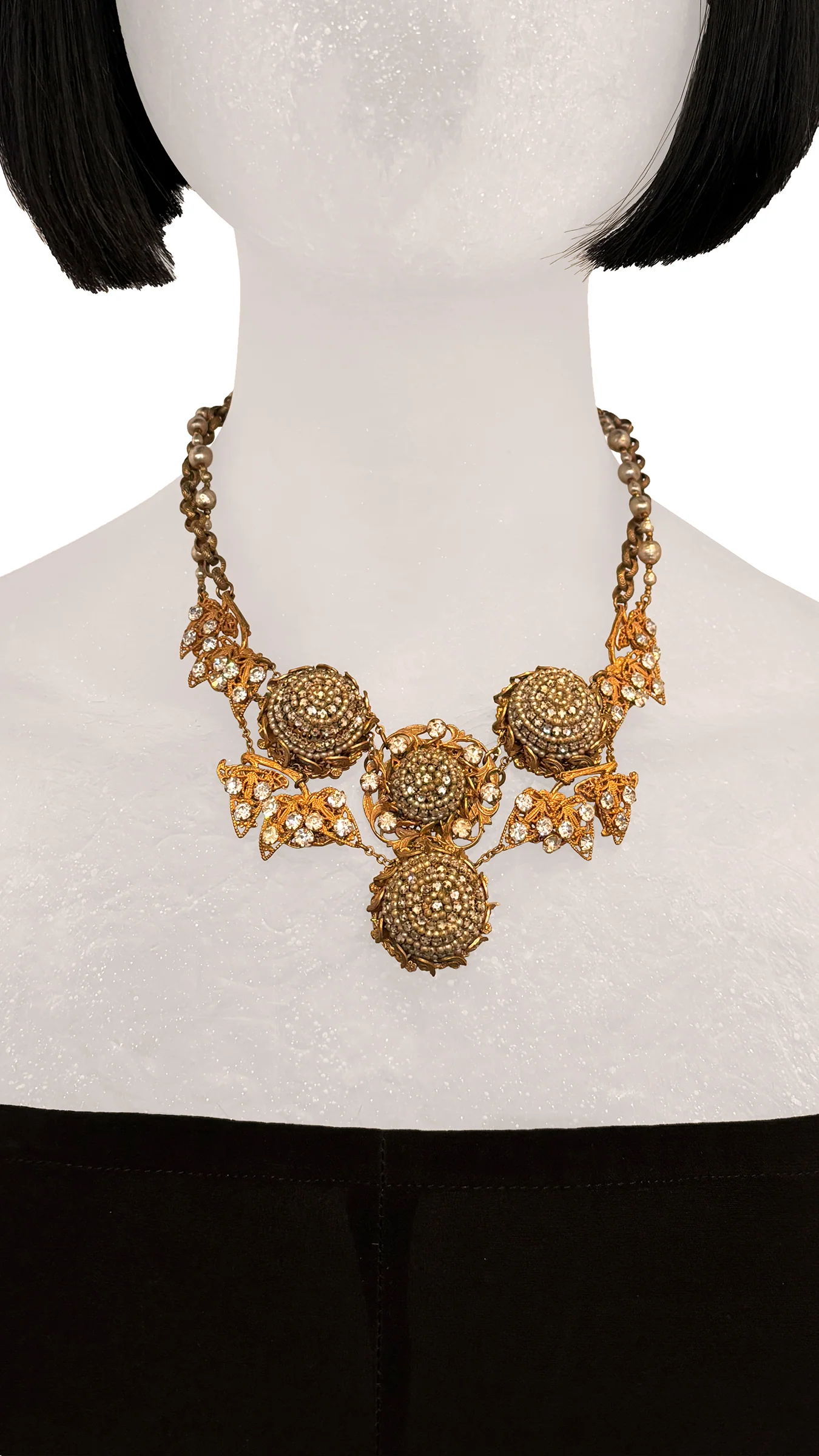 MIRIAM HASKELL STONE/BRASS NECKLACE - Image 2