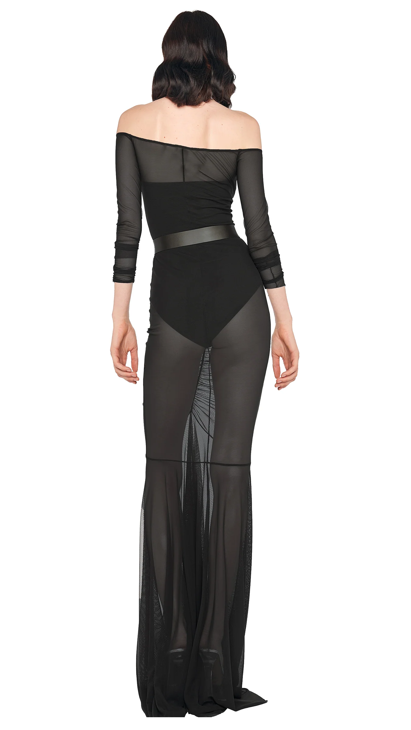 OFF SHOULDER SHIRRED FISHTAIL GOWN - Image 3