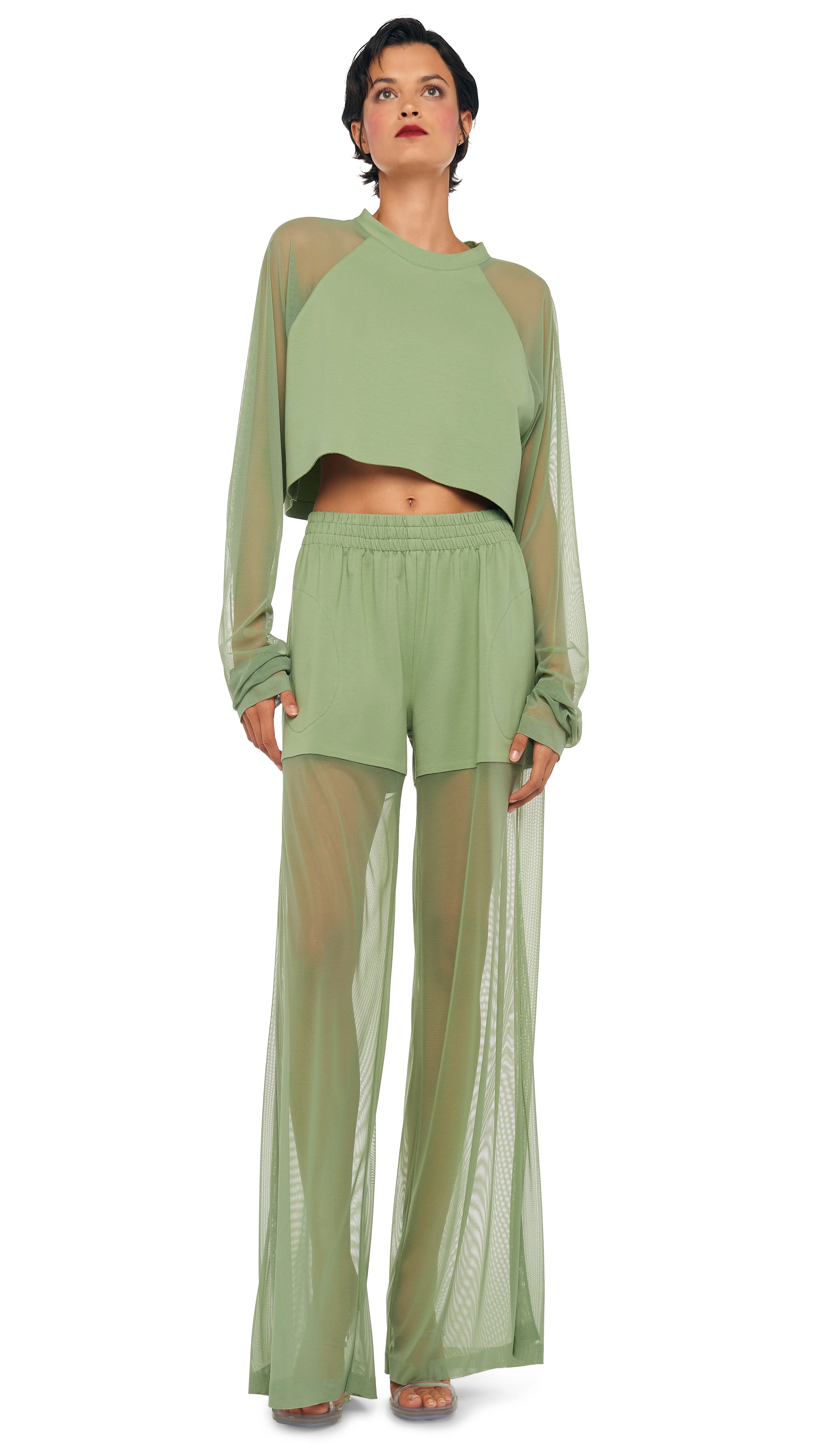 OS RAGLAN CROPPED TOP W/ MESH - Image 2