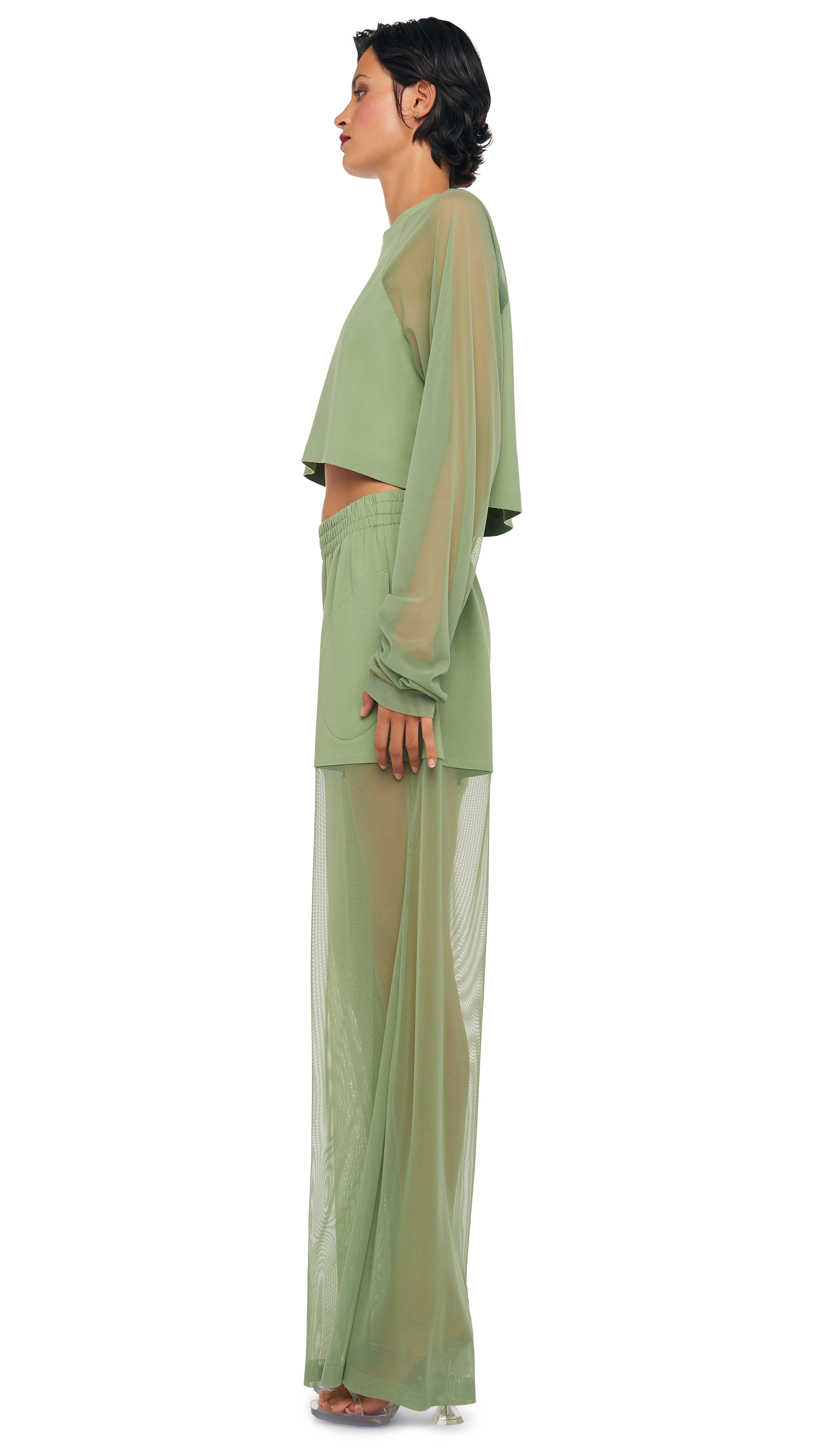 OS RAGLAN CROPPED TOP W/ MESH - Image 3