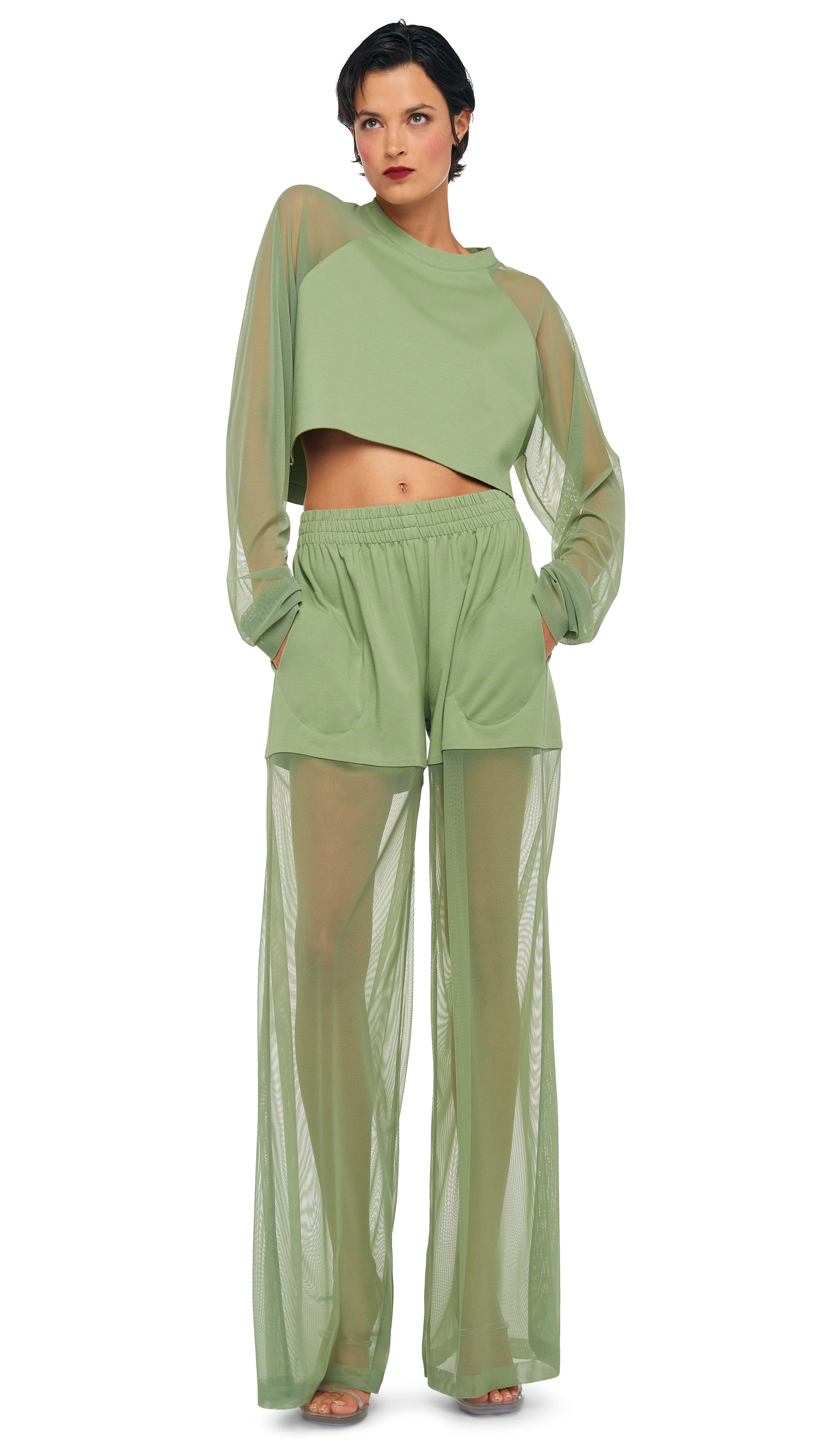 OS RAGLAN CROPPED TOP W/ MESH - Image 5