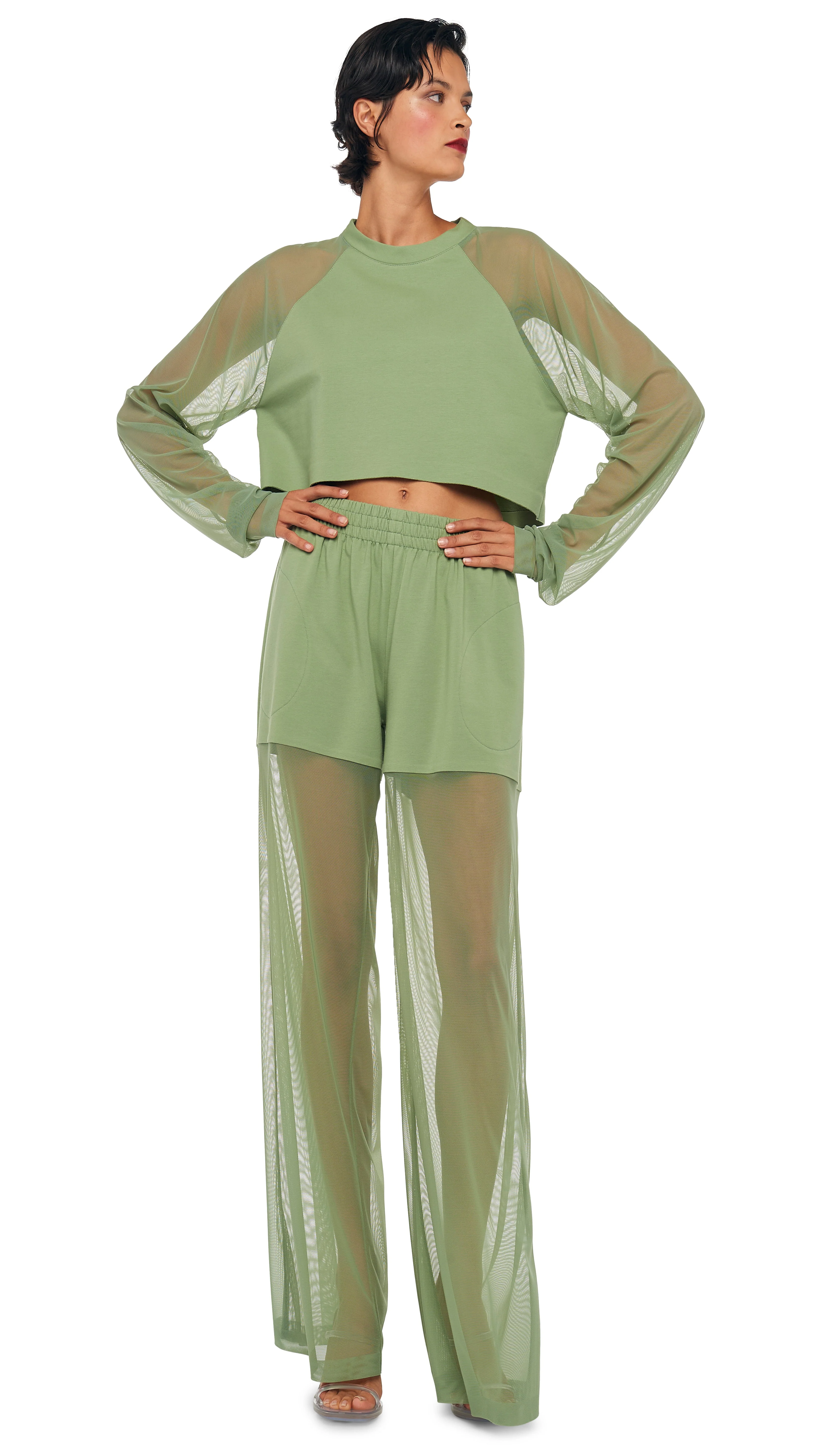 OS RAGLAN CROPPED TOP W/ MESH - Image 6