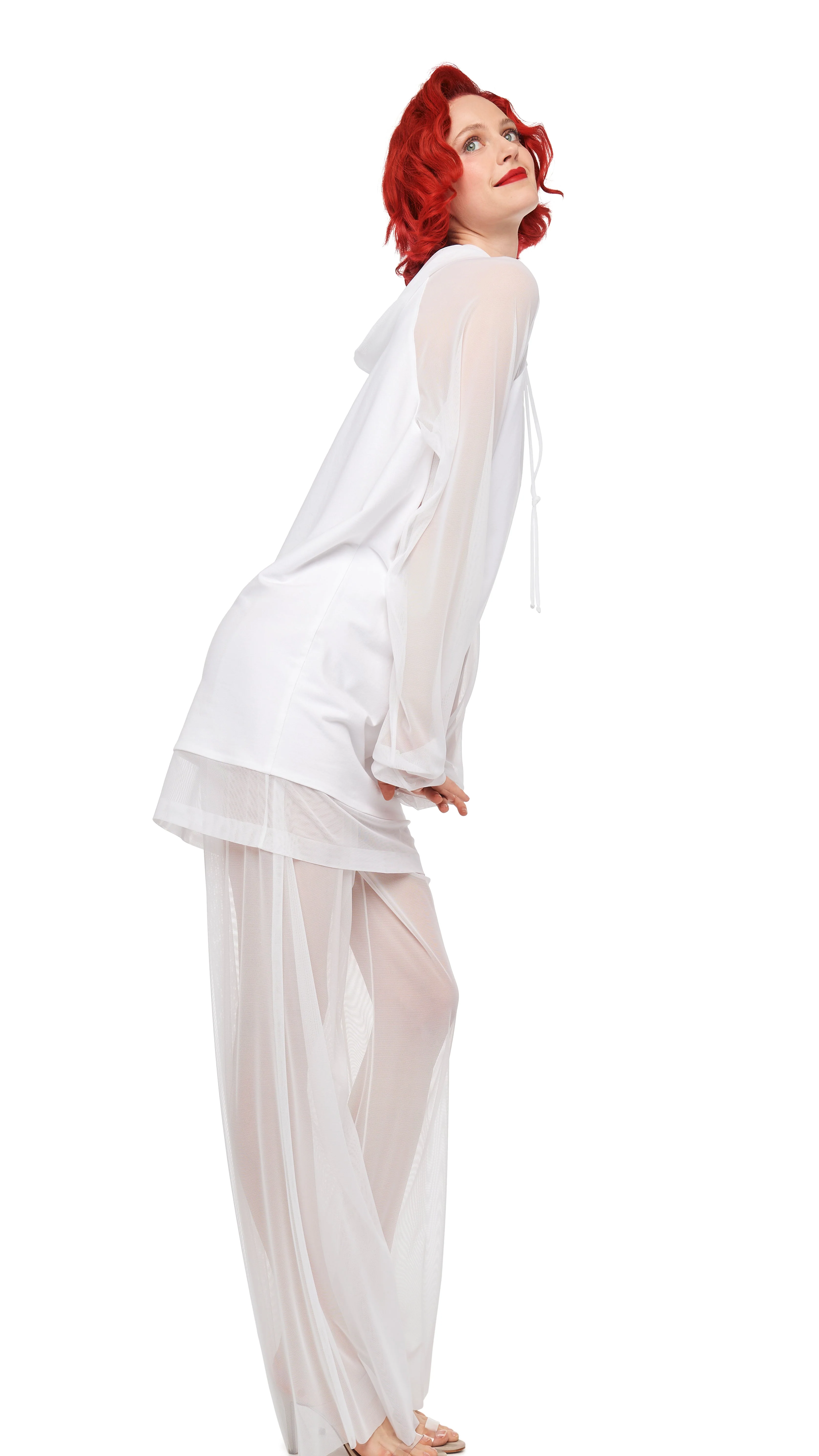 OVERSIZED RAGLAN SLEEVE HOODED MINI DRESS W/ MESH - Image 12