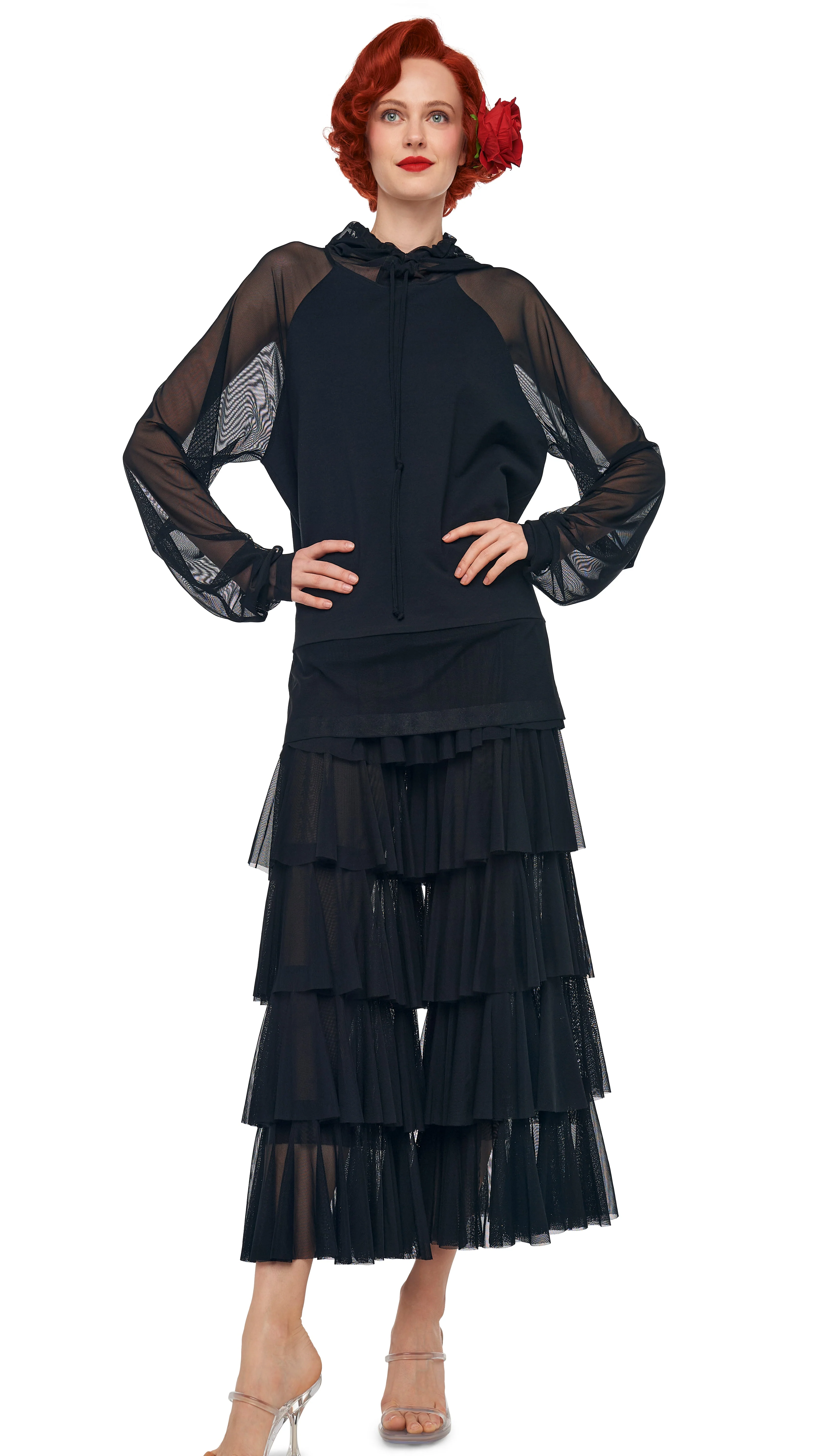 OS RAGLAN SLEEVE HOODED TOP W/ MESH - Image 7