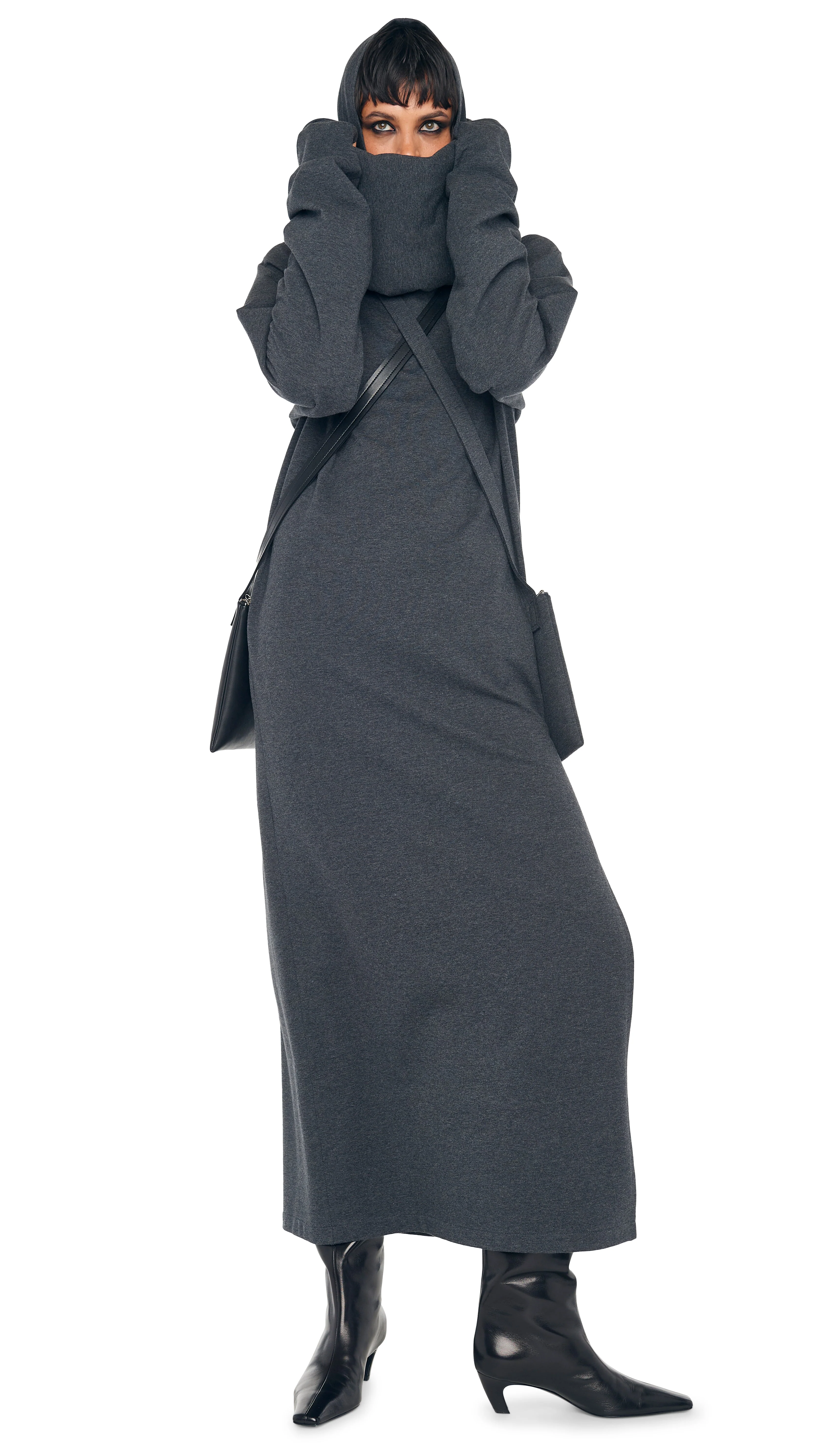 OS RAGLAN SLEEVE TURTLENECK SIDE SLIT GOWN - Image 6