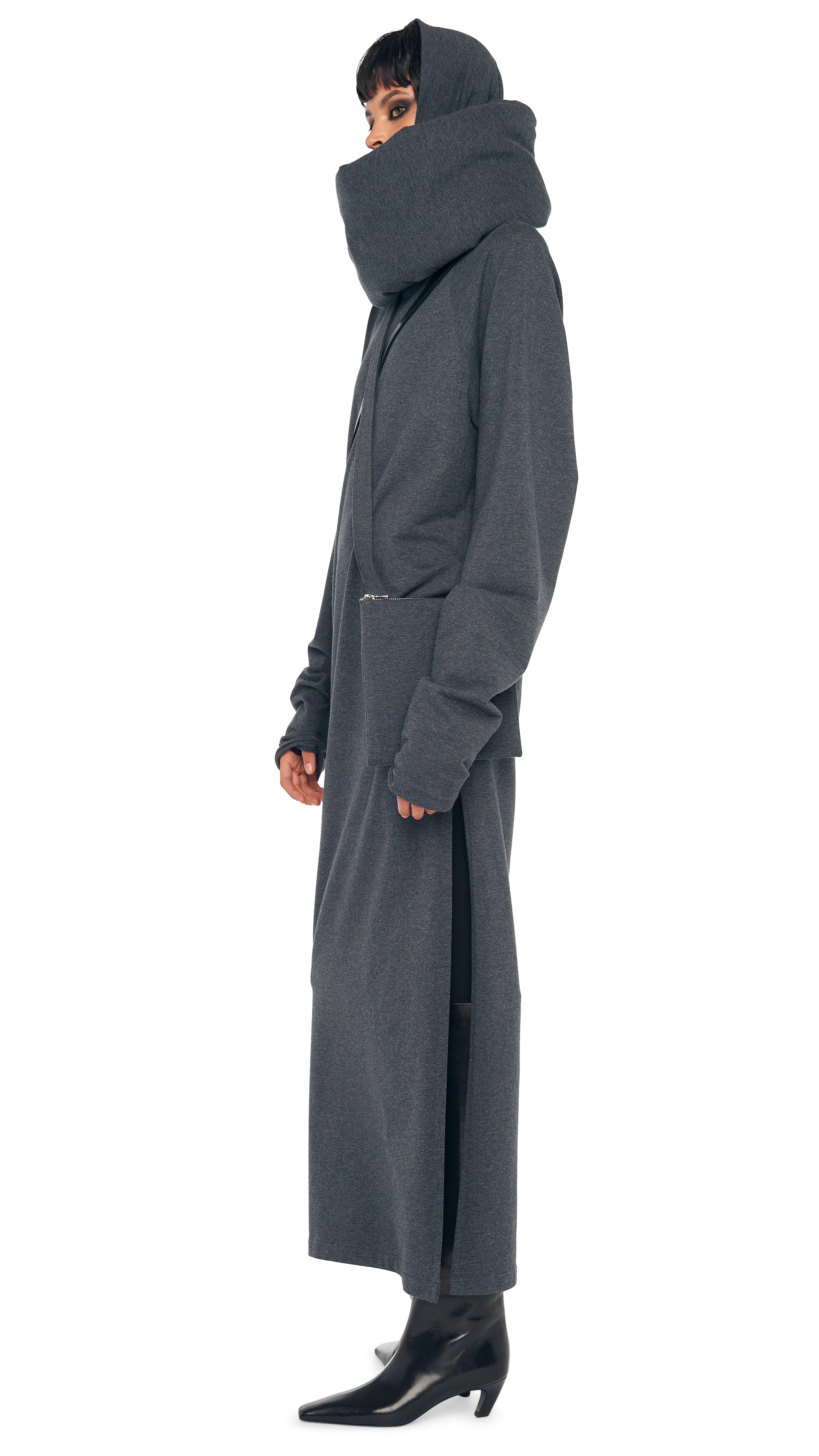 OS RAGLAN SLEEVE TURTLENECK SIDE SLIT GOWN - Image 7