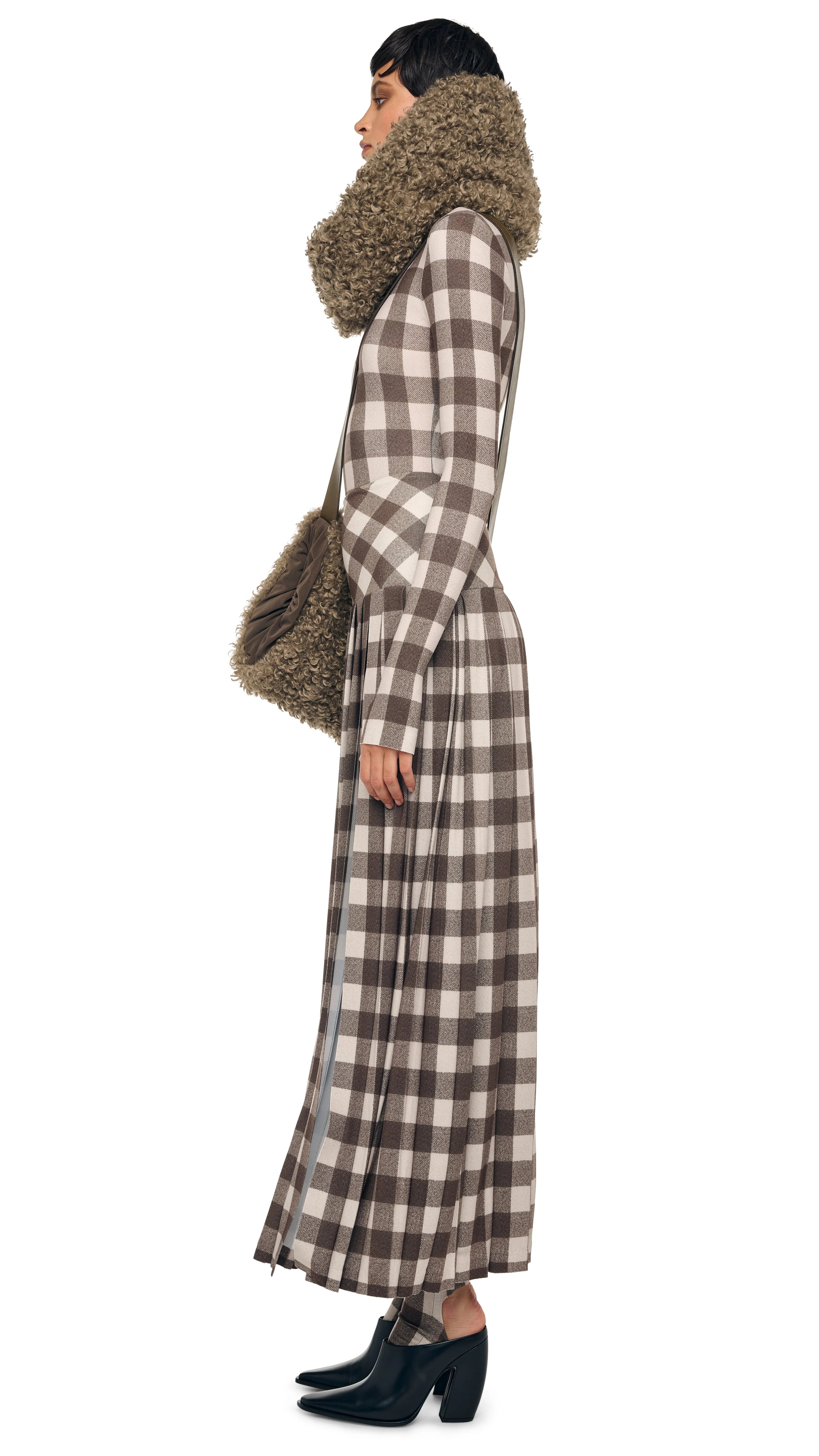 PLEATED LONG SKIRT W/ SLIT - Image 2