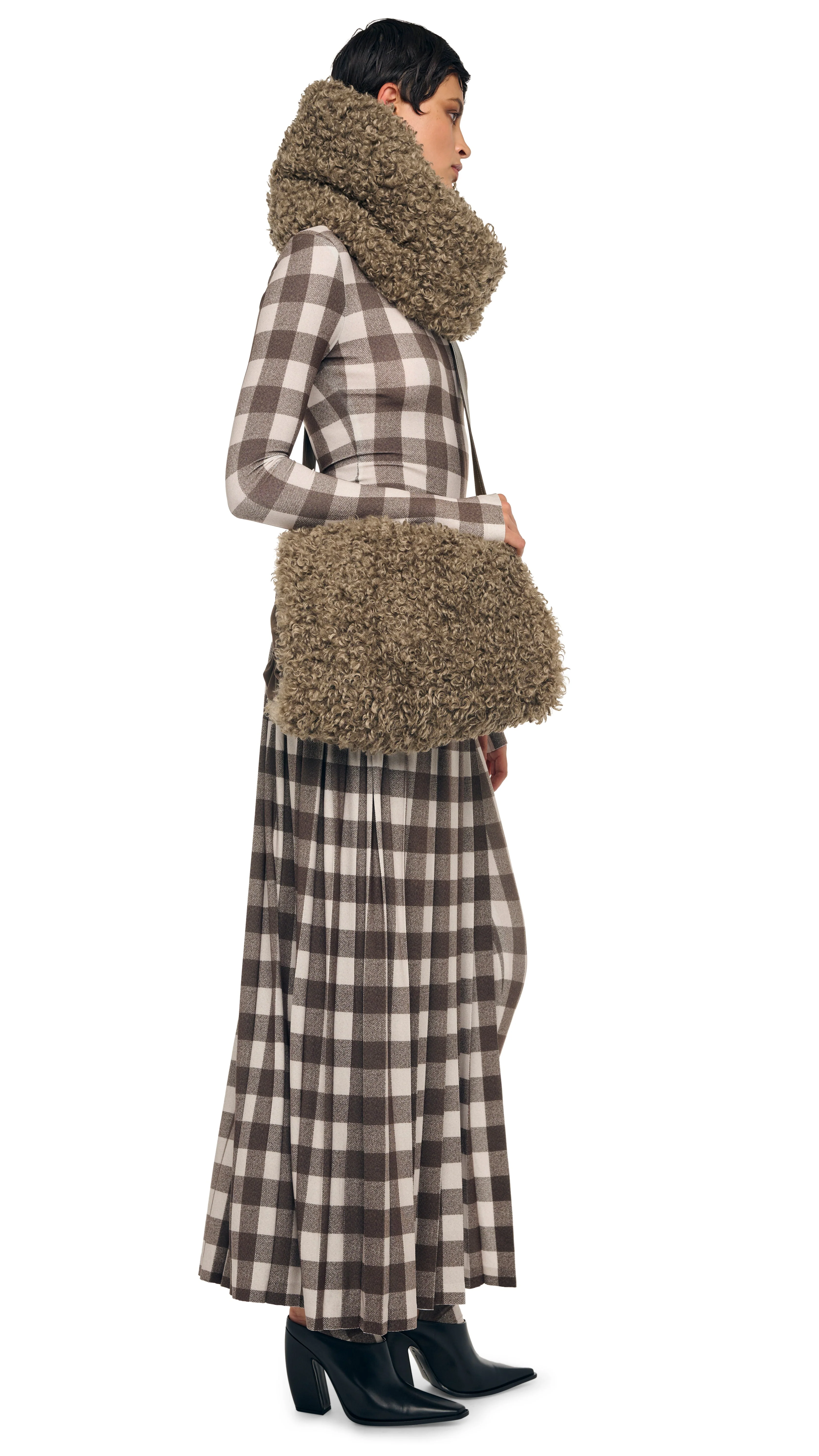 PLEATED LONG SKIRT W/ SLIT - Image 4