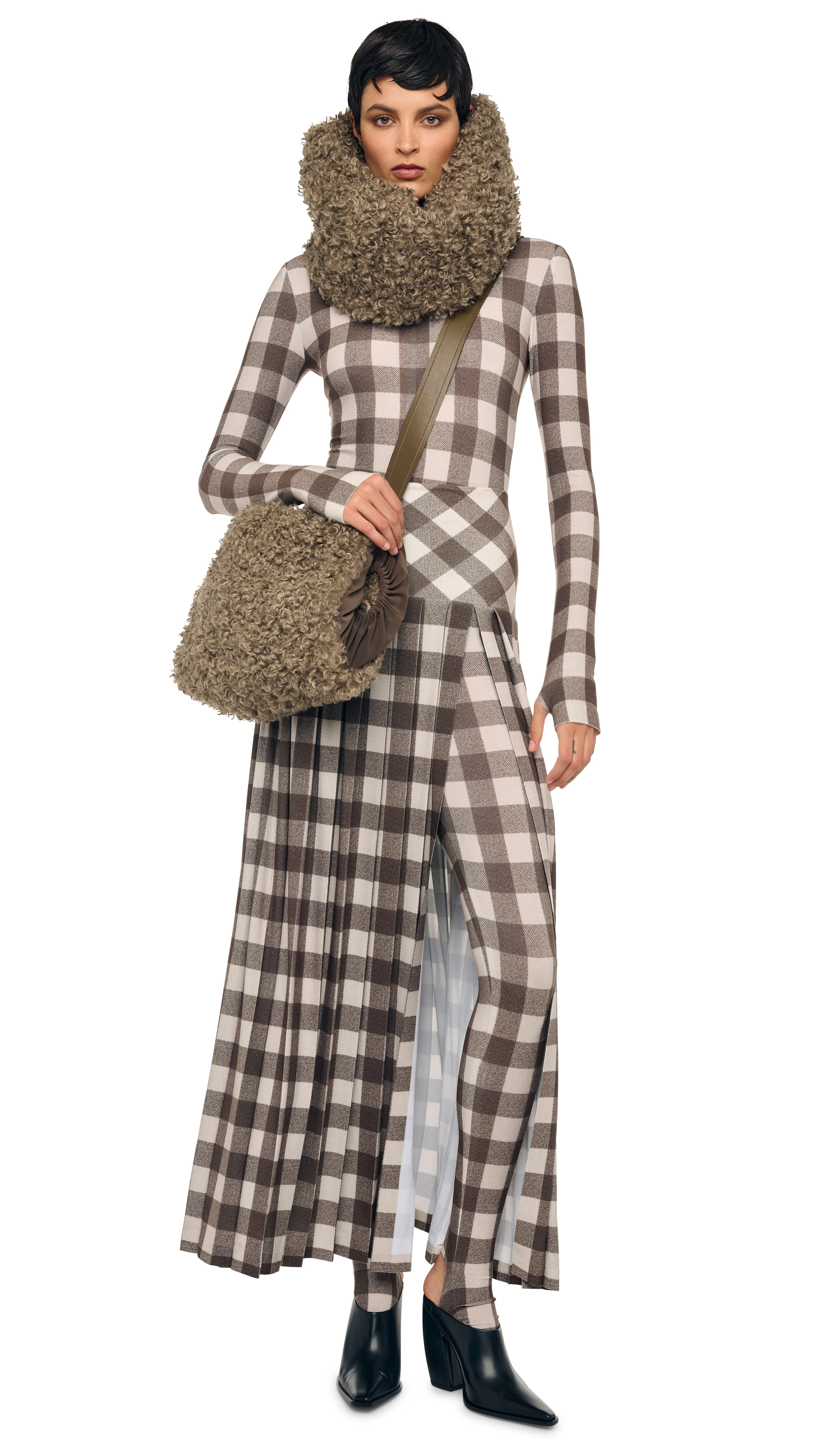 PLEATED LONG SKIRT W/ SLIT - Image 5