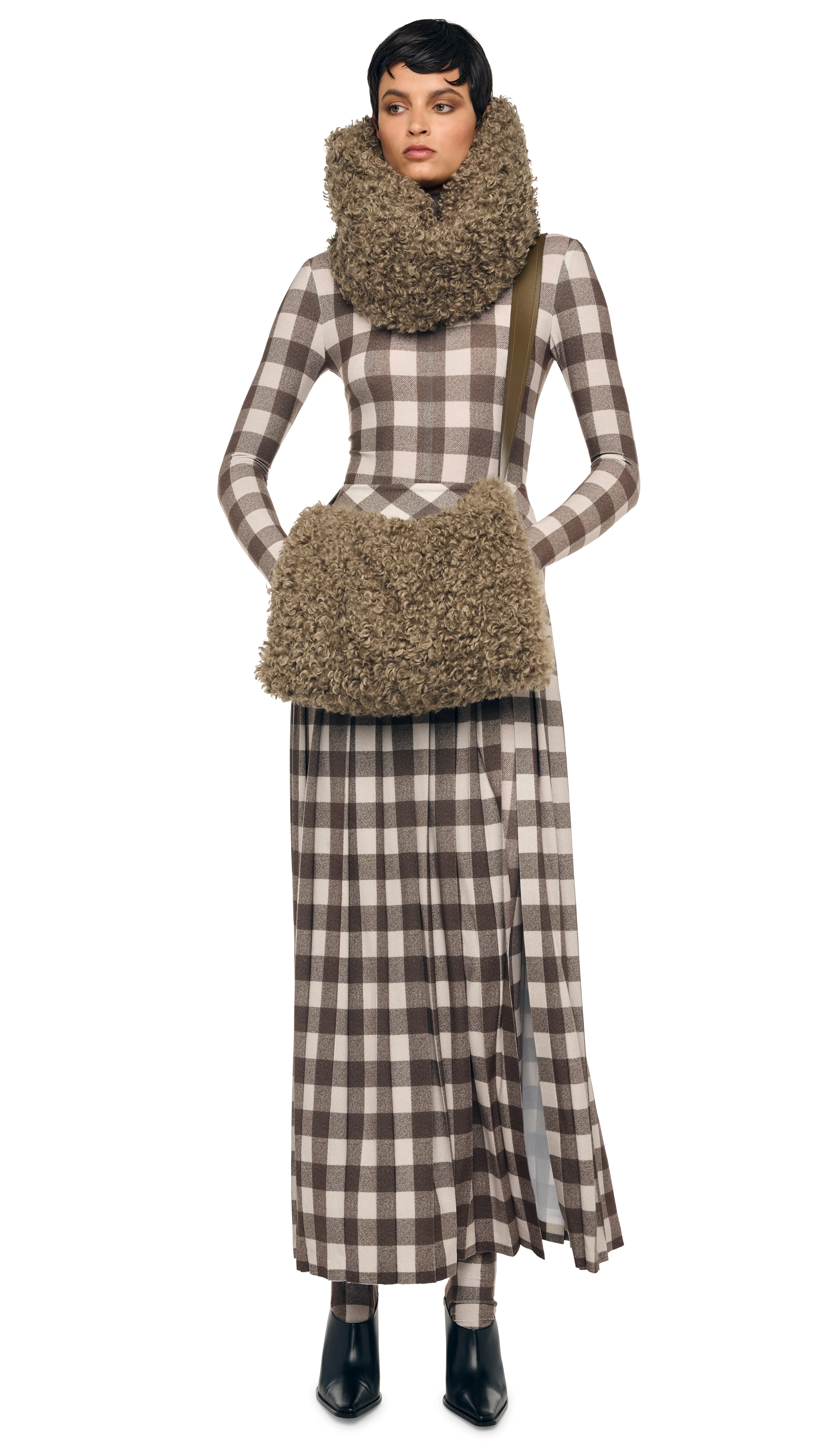 PLEATED LONG SKIRT W/ SLIT - Image 6