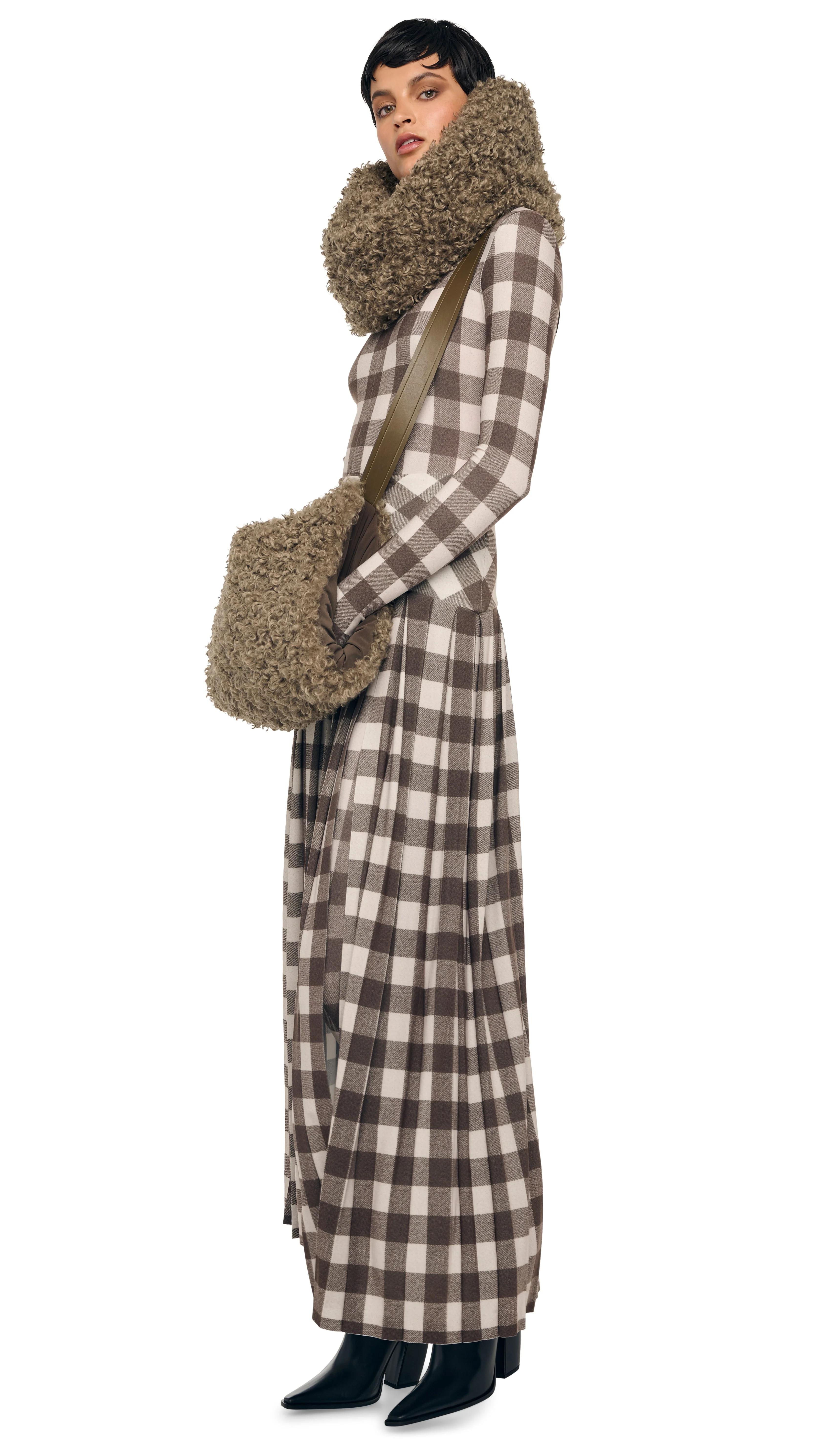 PLEATED LONG SKIRT W/ SLIT - Image 7