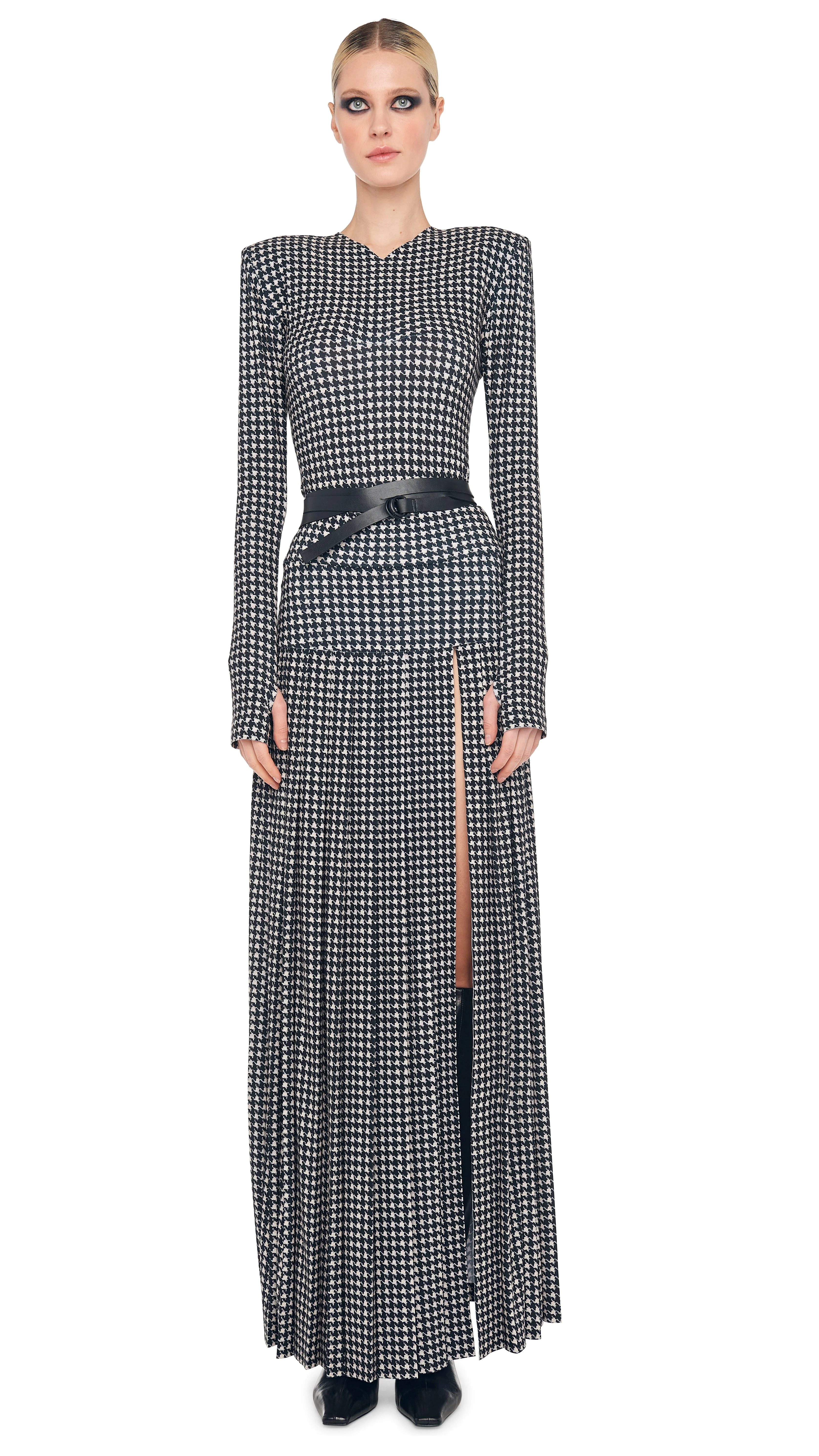PLEATED LONG SKIRT WITH SLIT - Image 2