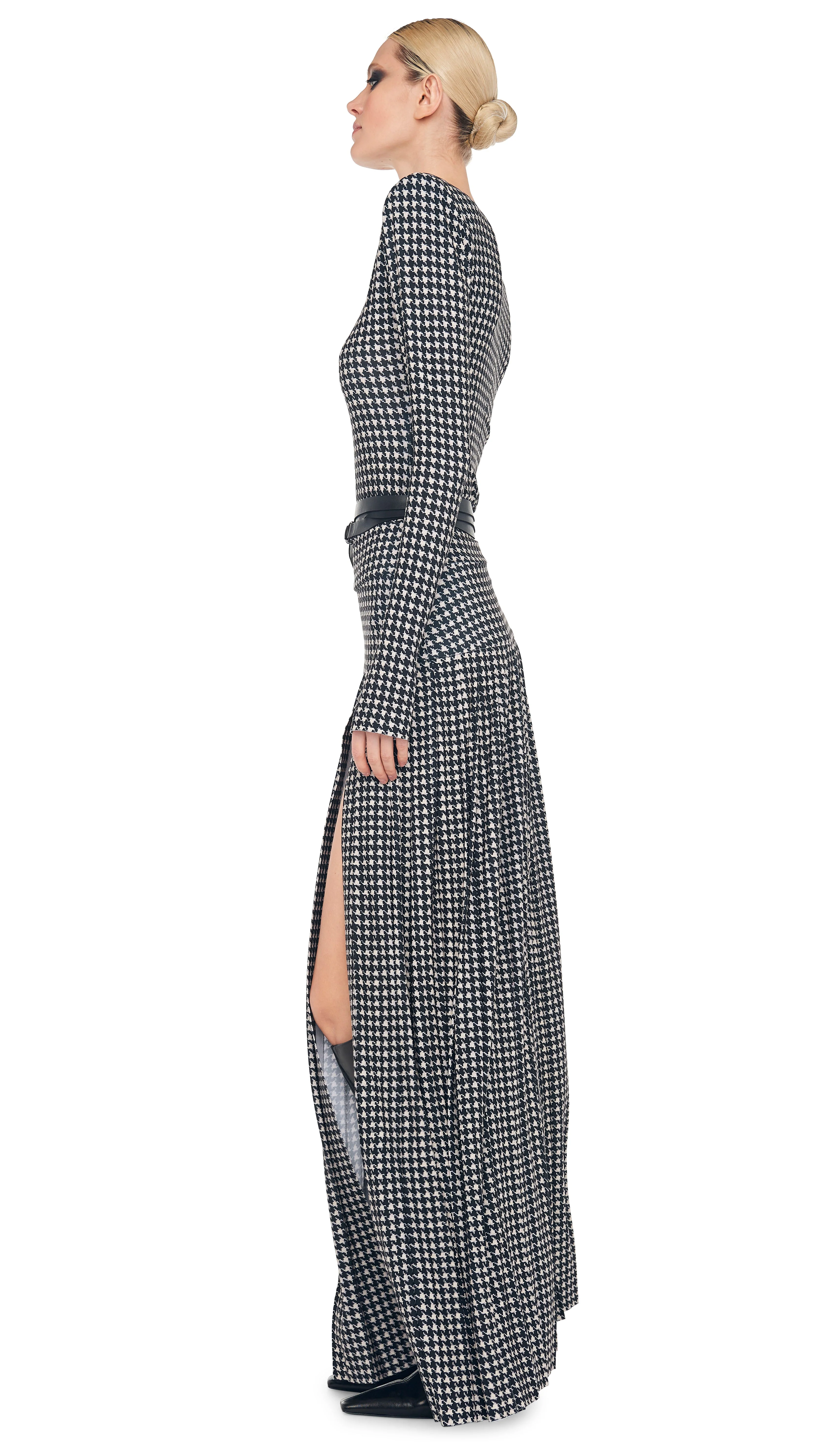 PLEATED LONG SKIRT WITH SLIT - Image 3