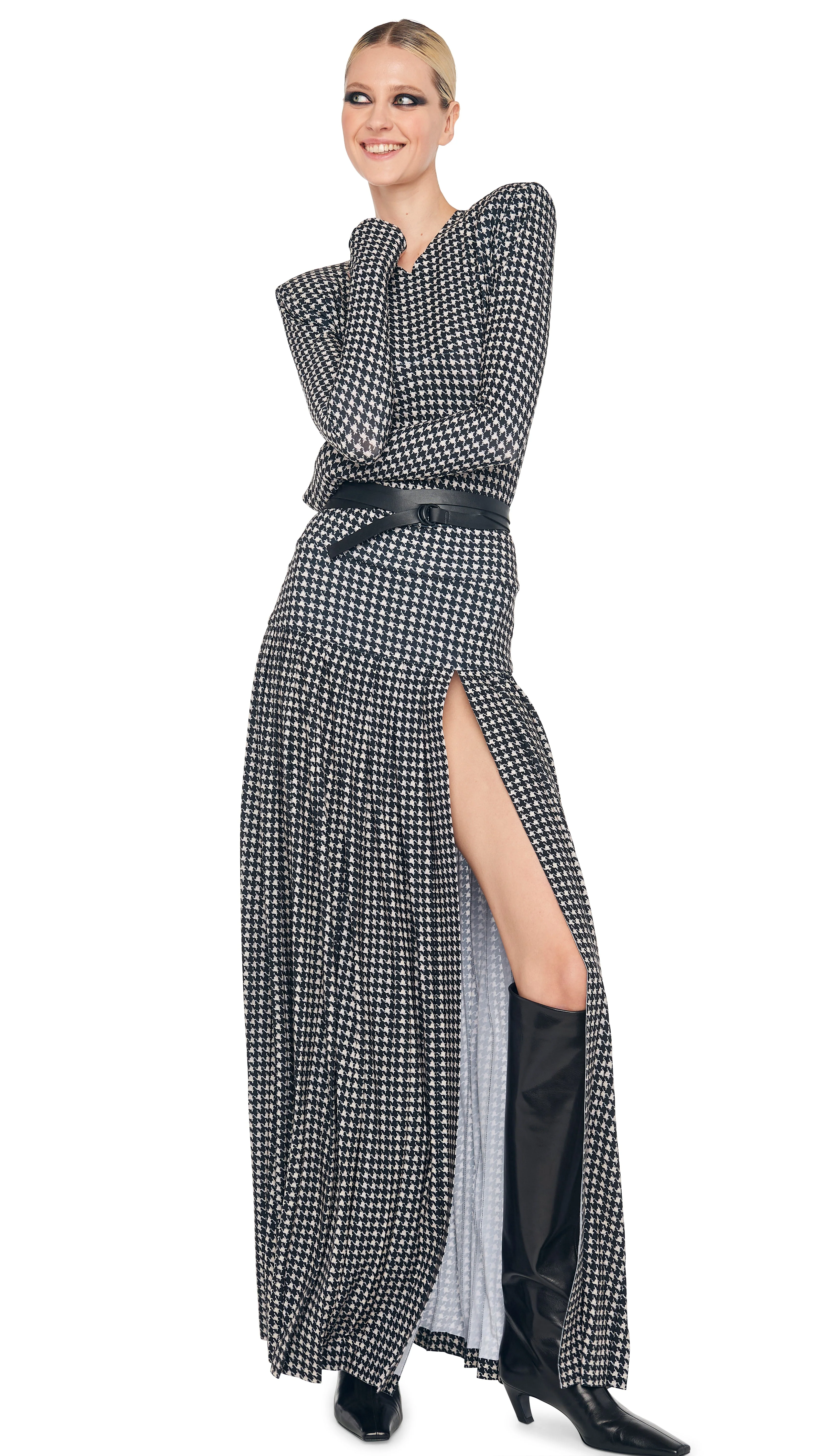 PLEATED LONG SKIRT WITH SLIT - Image 6
