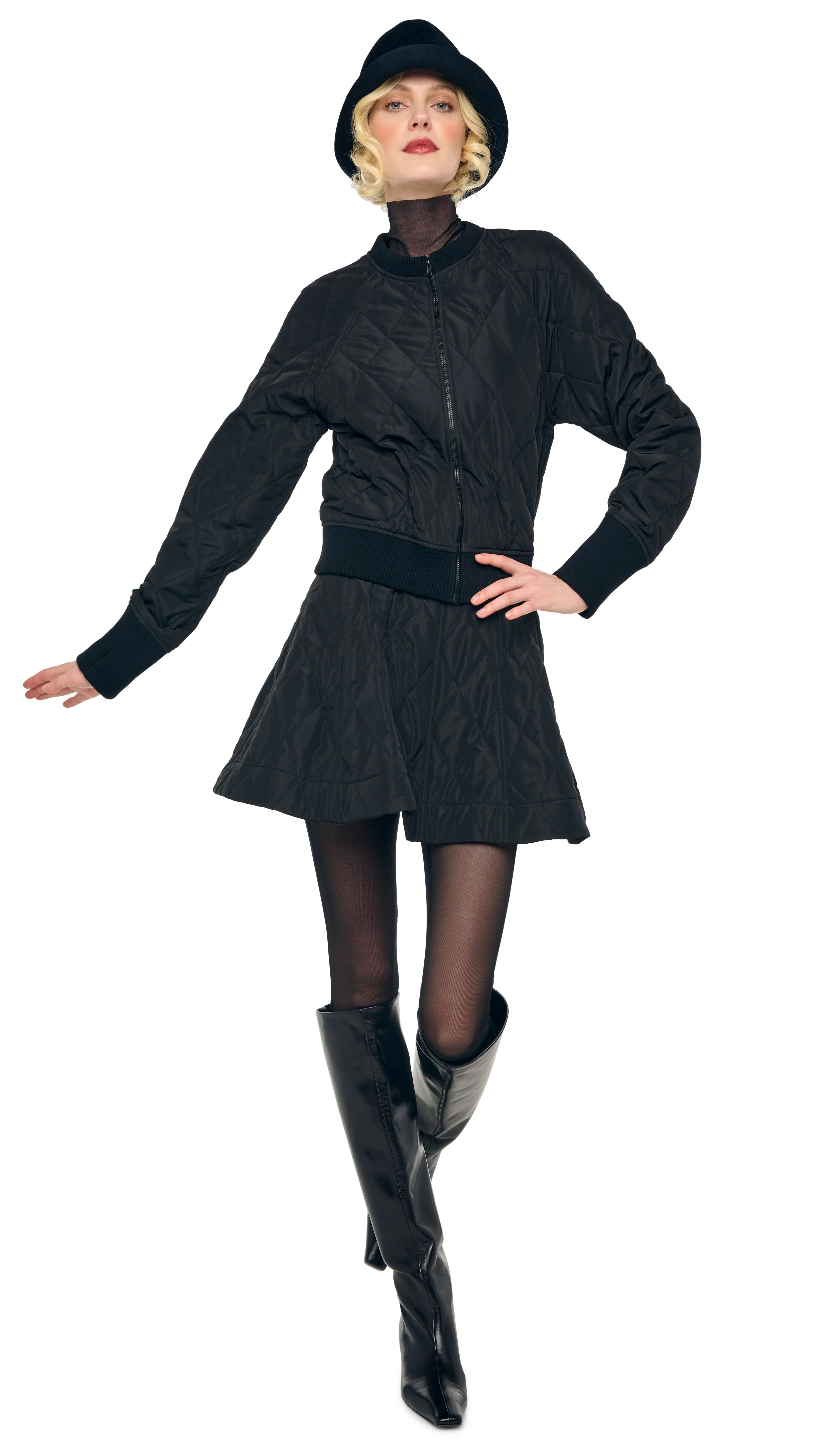 QUILTED SHORT BOMBER JACKET - Image 4