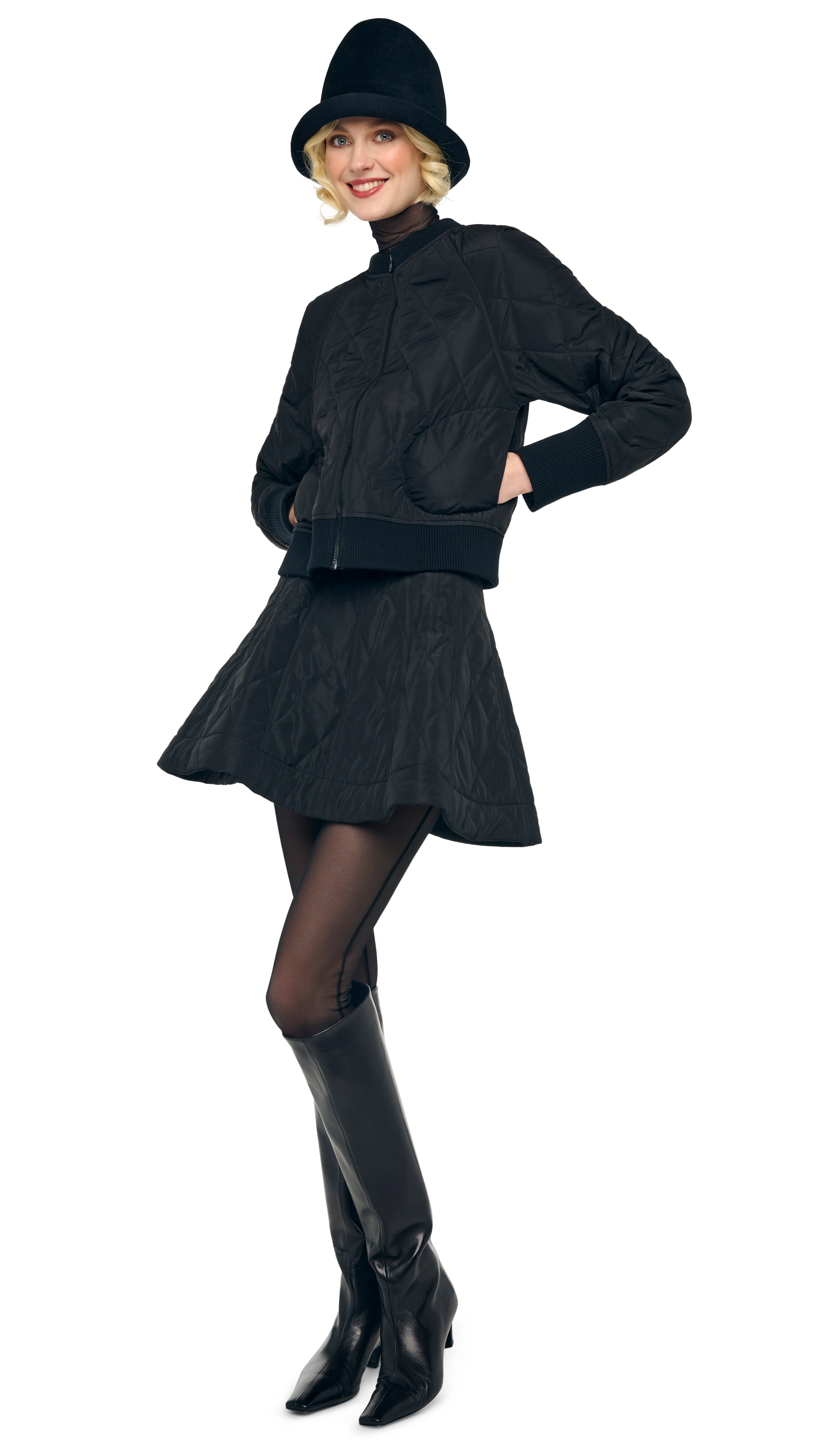 QUILTED SHORT BOMBER JACKET - Image 5