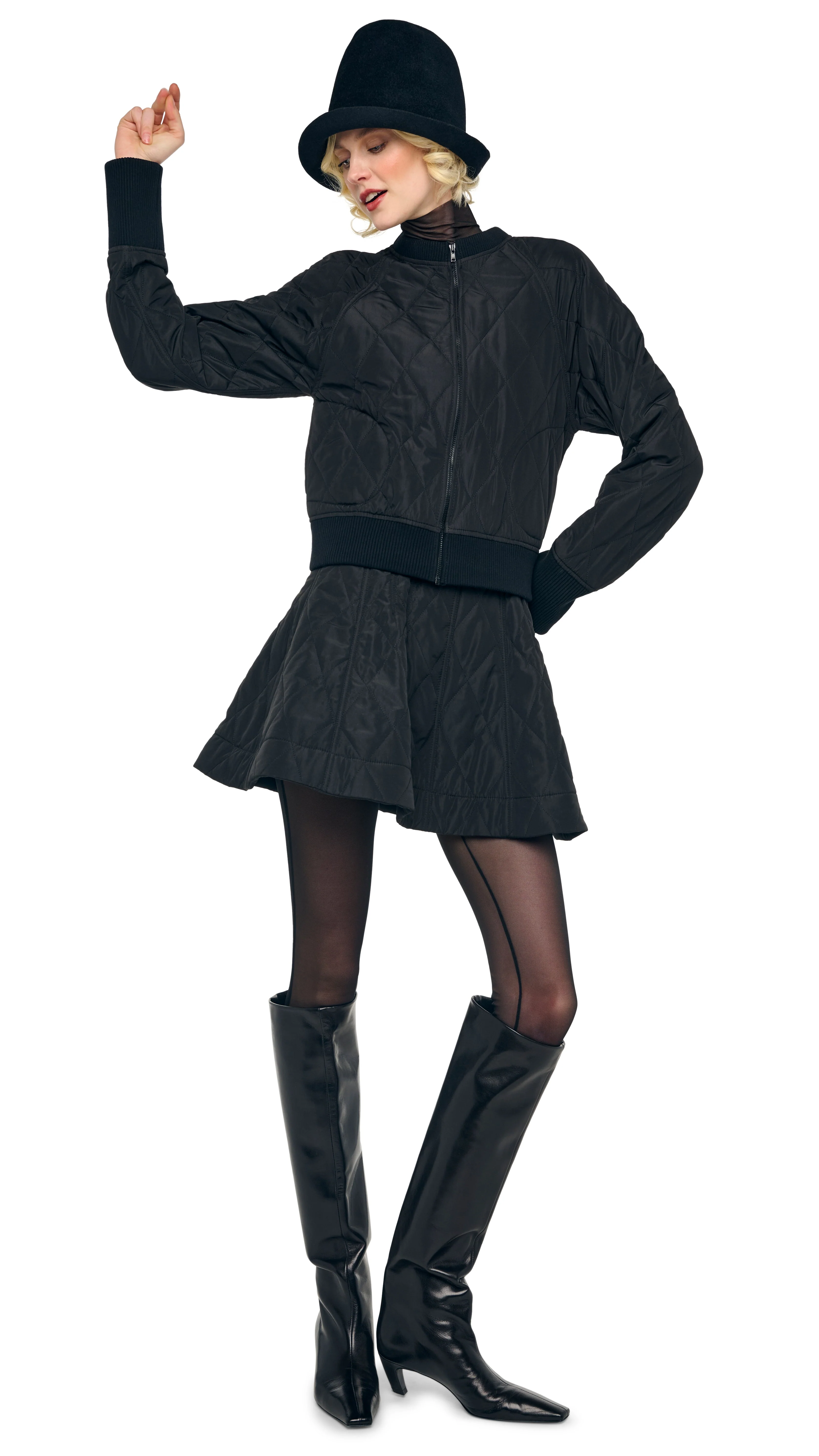 QUILTED SHORT BOMBER JACKET - Image 6