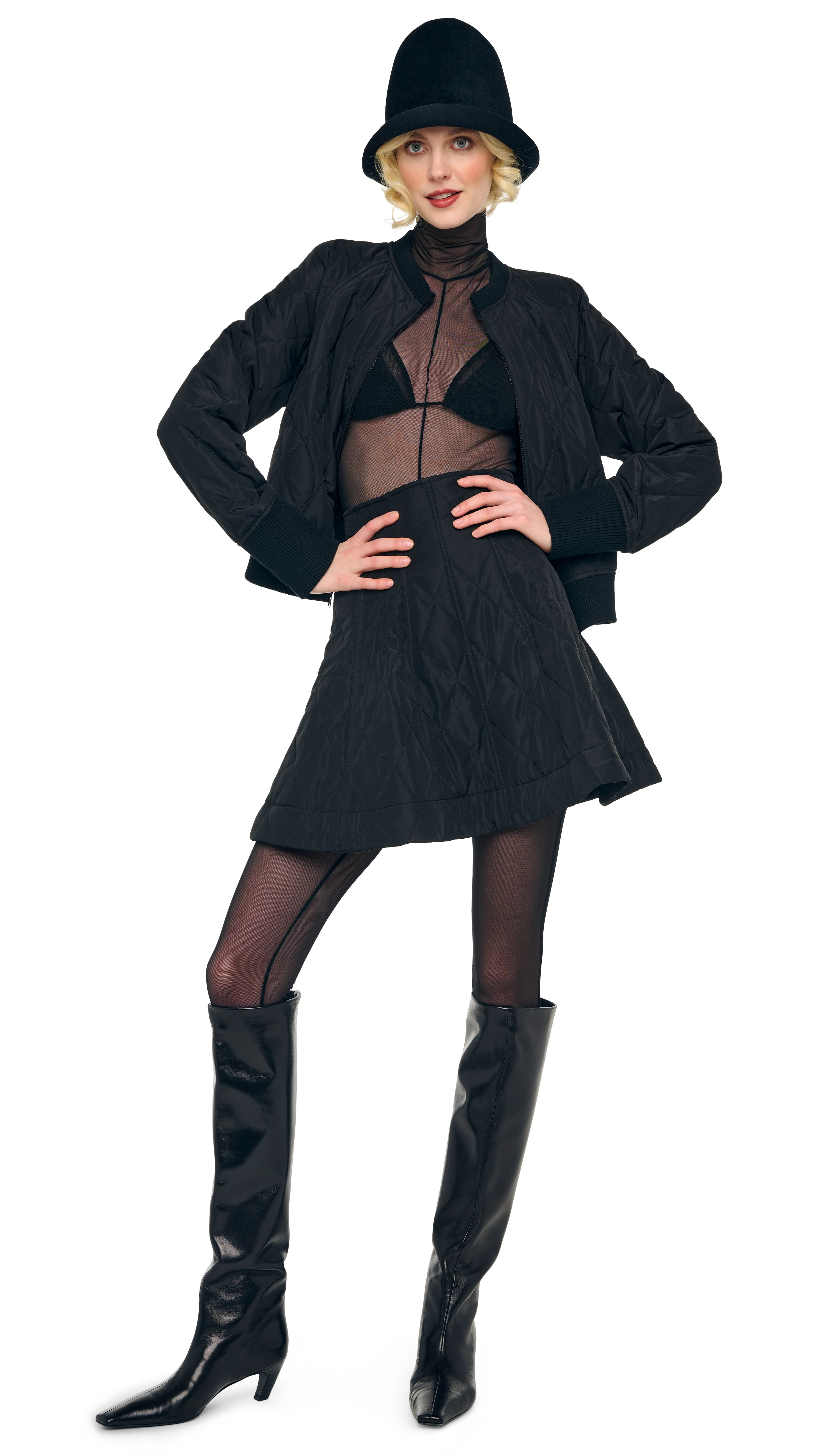 QUILTED SHORT BOMBER JACKET - Image 7