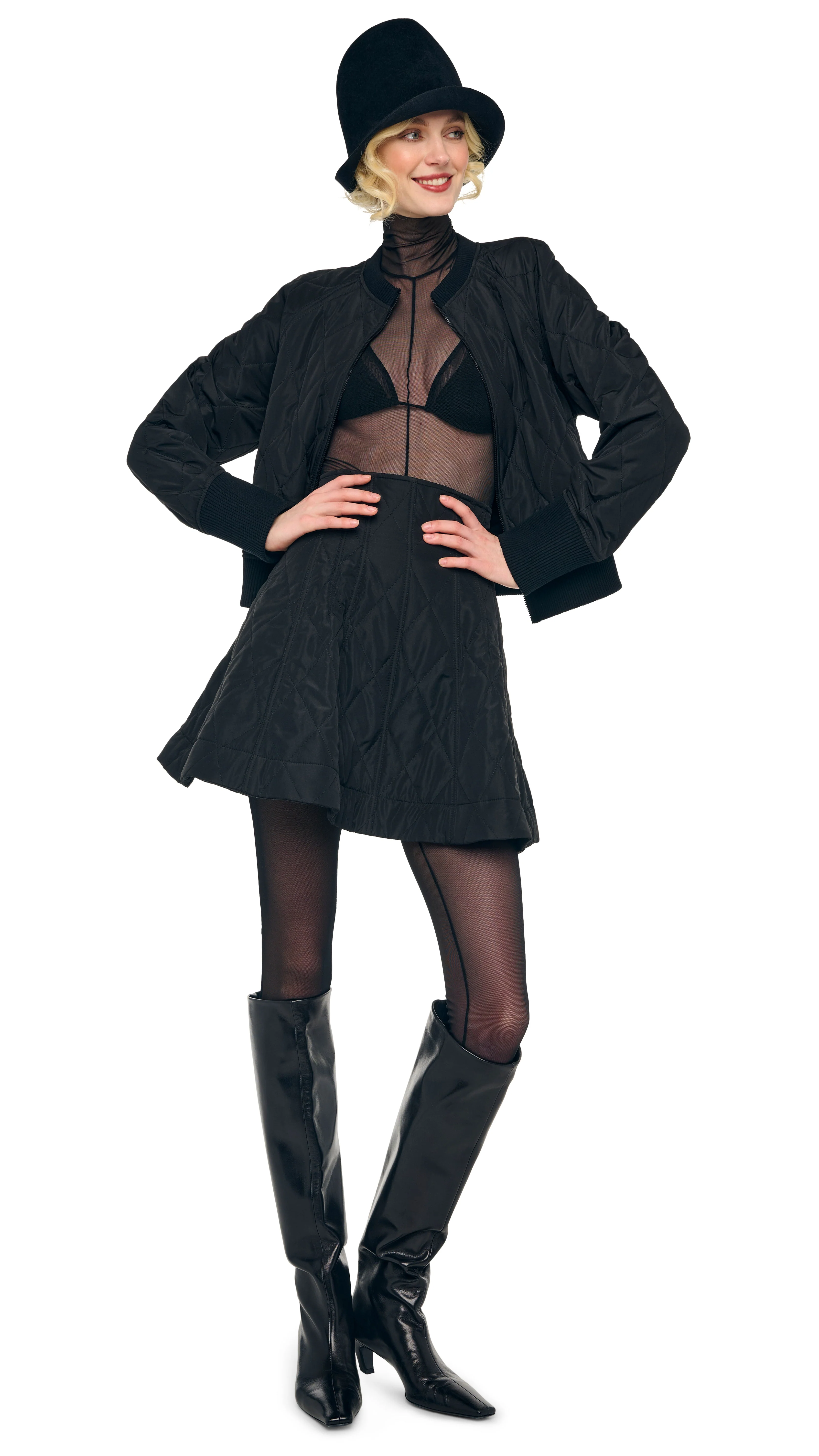QUILTED SHORT BOMBER JACKET - Image 8