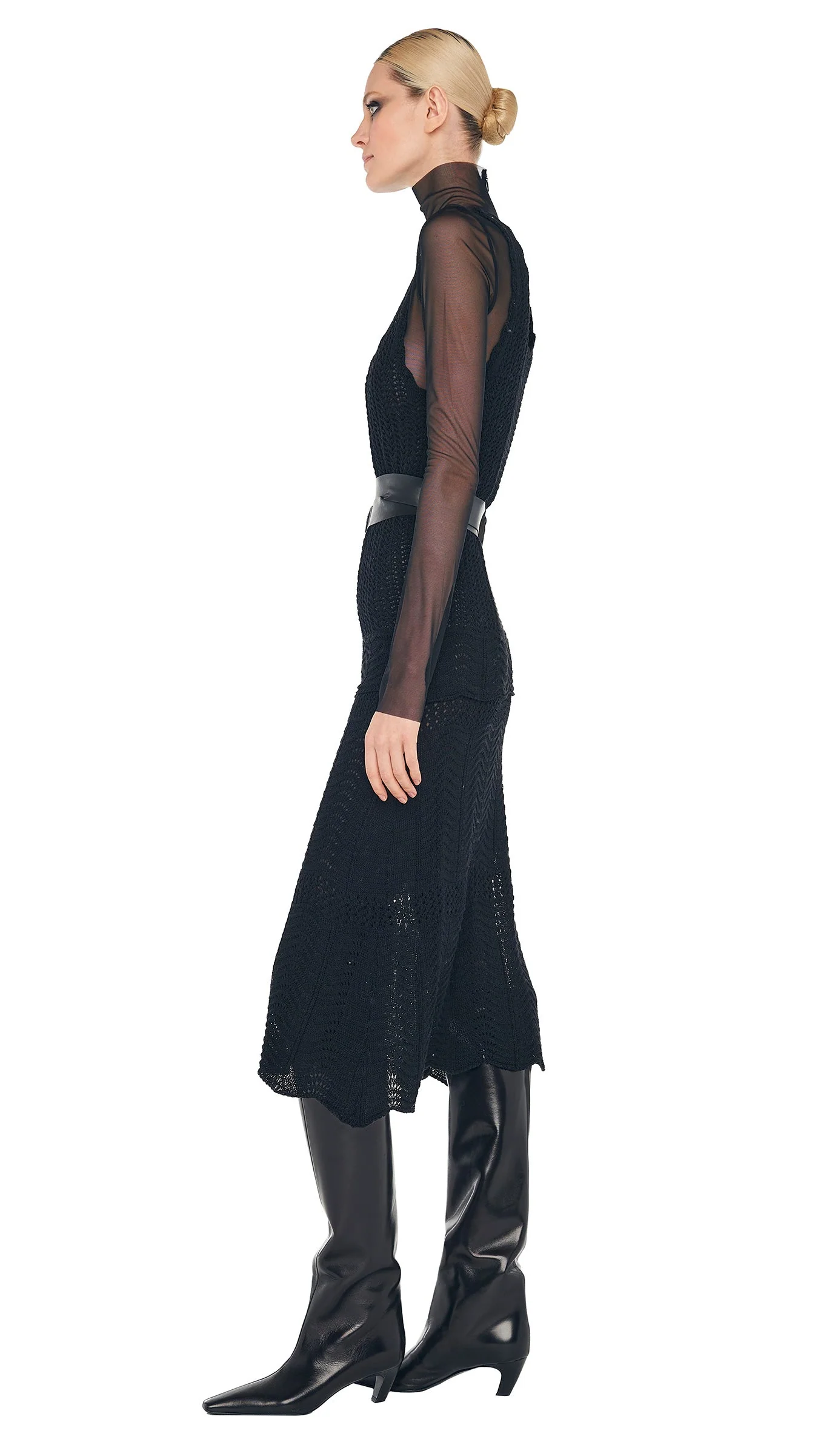 SCOOP NECK TANK CROCHET DRESS BELOW THE KNEE - Image 2