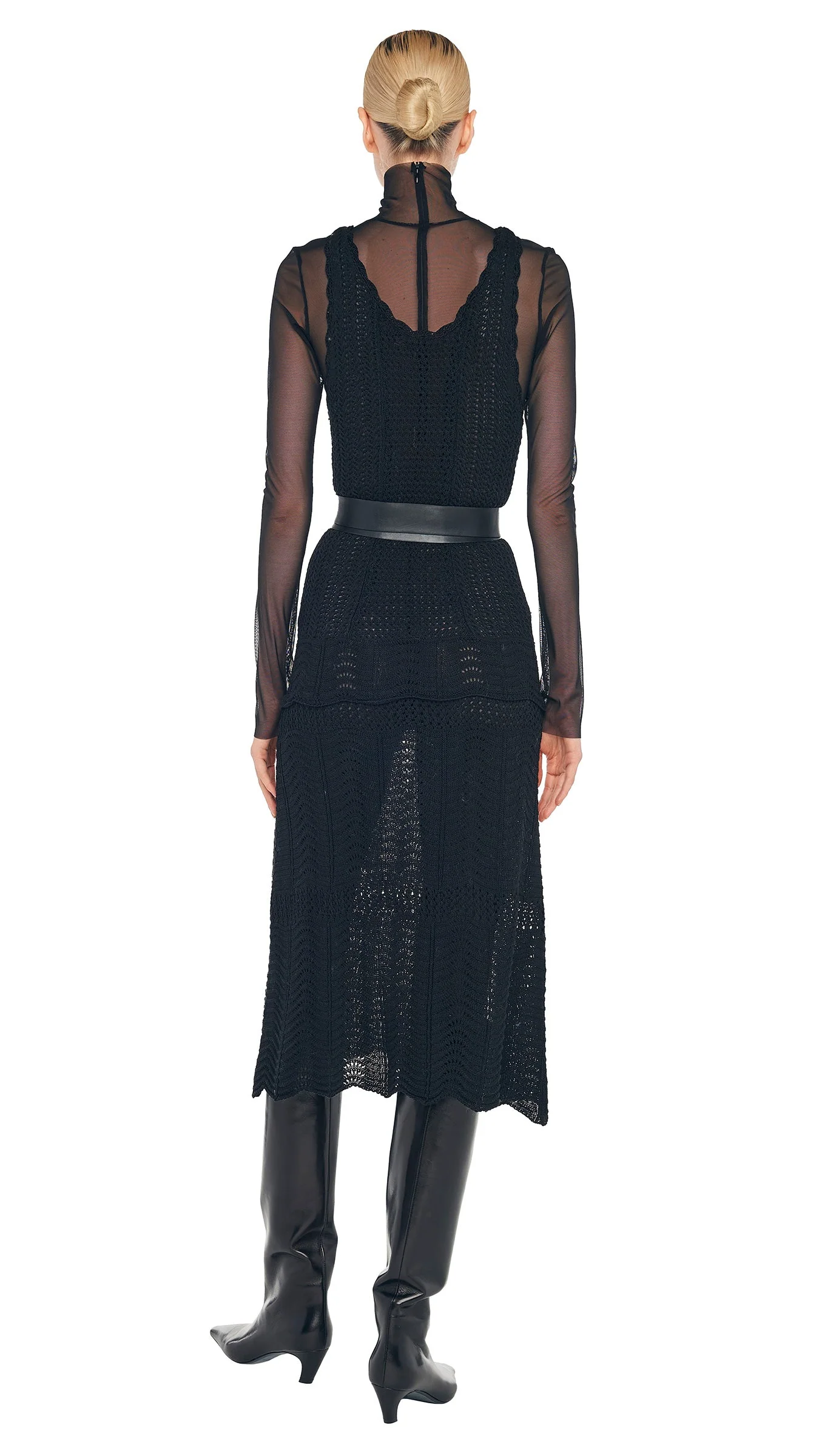 SCOOP NECK TANK CROCHET DRESS BELOW THE KNEE - Image 3