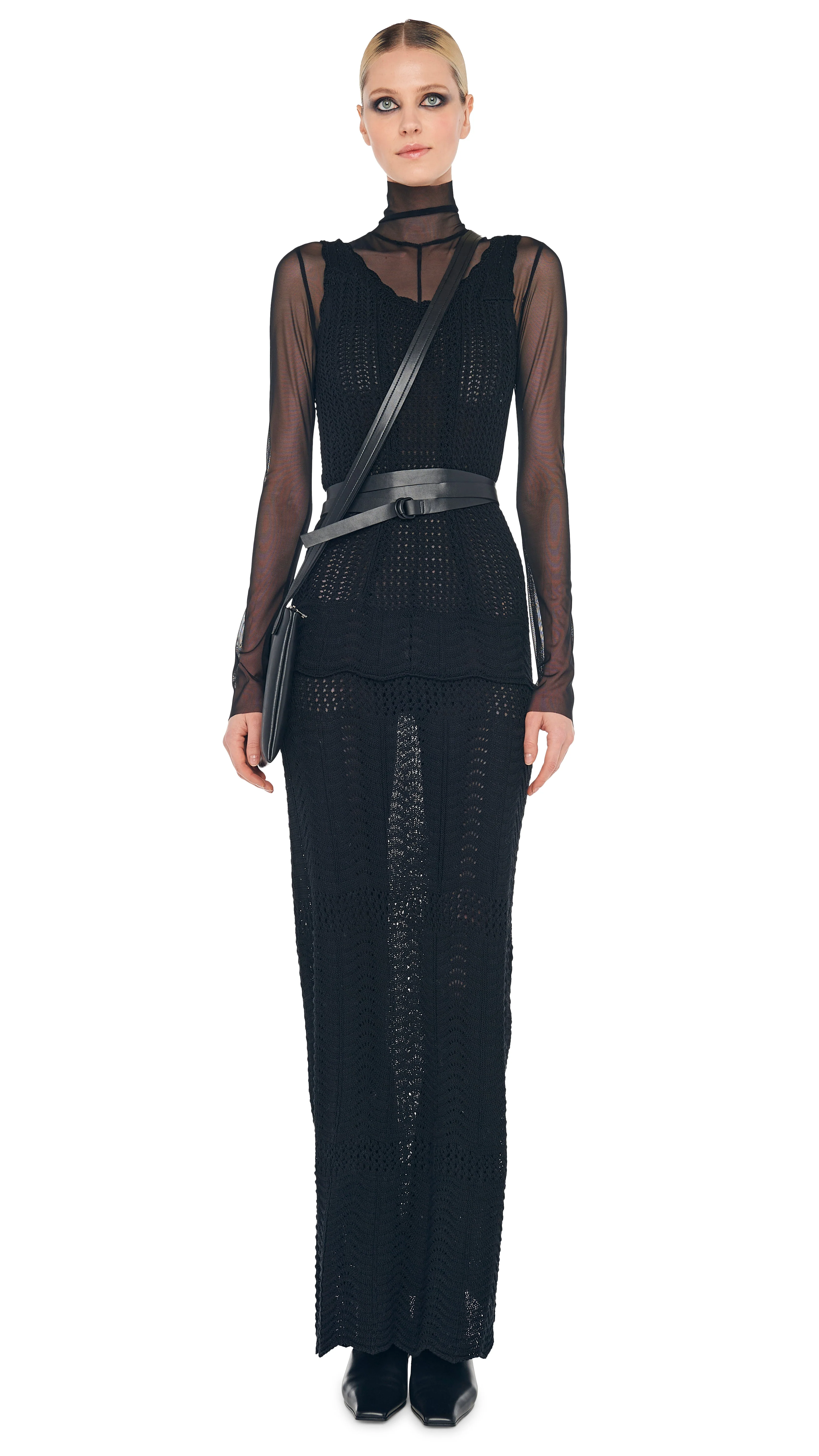 SCOOP NECK TANK CROCHET LONG DRESS - Image 2