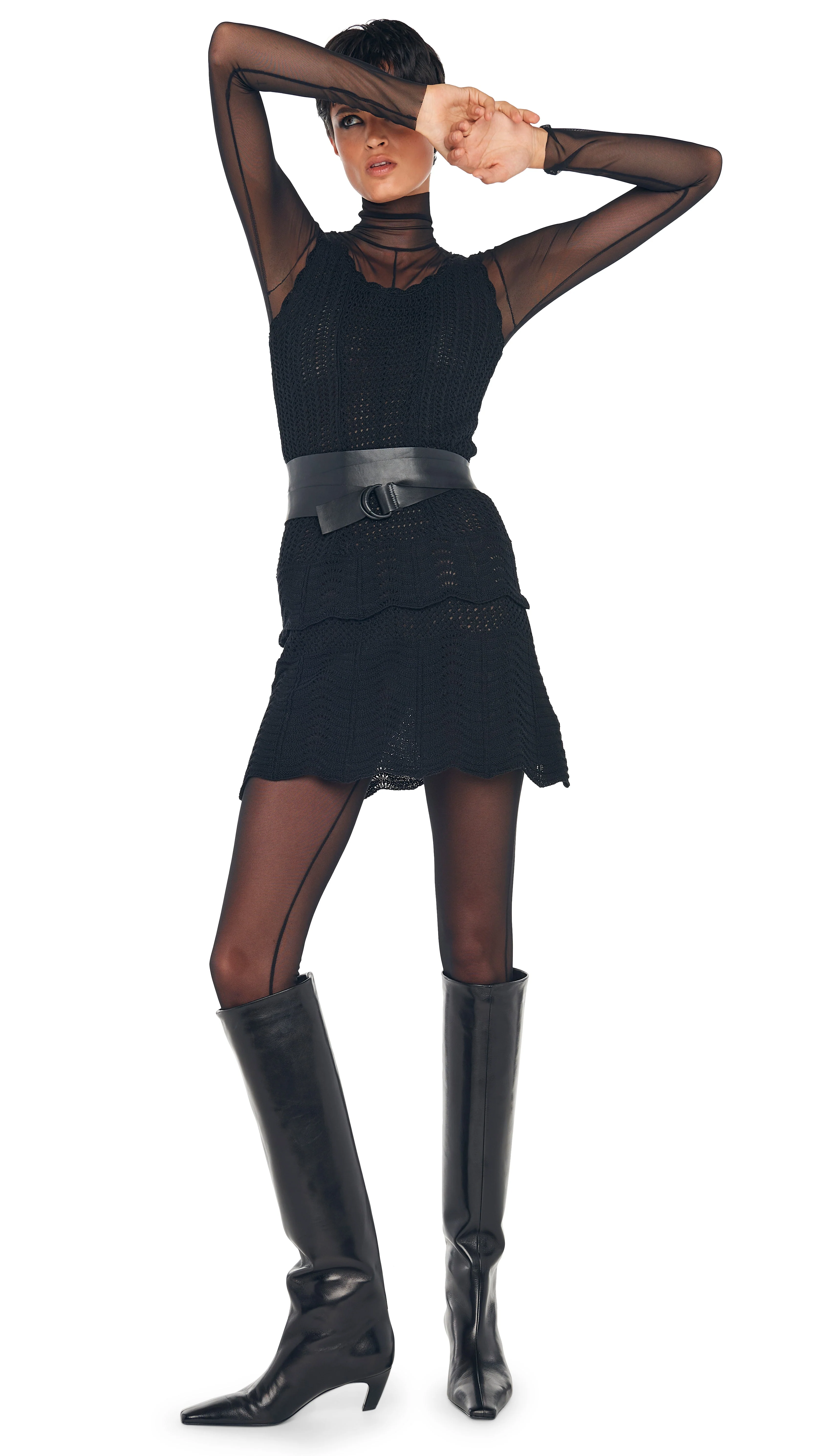 SCOOP NECK TANK CROCHET MINI DRESS - Image 12