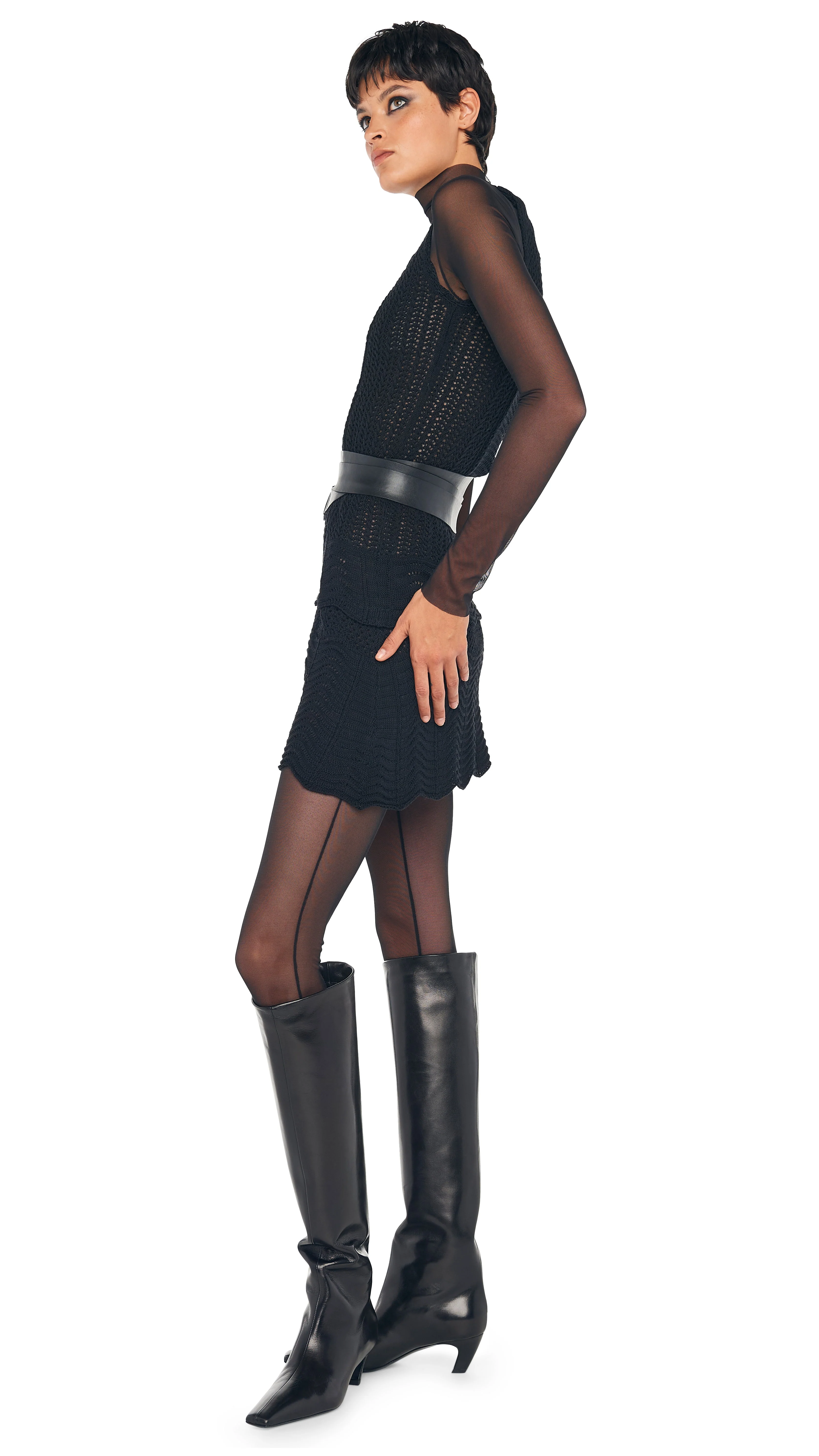 SCOOP NECK TANK CROCHET MINI DRESS - Image 2