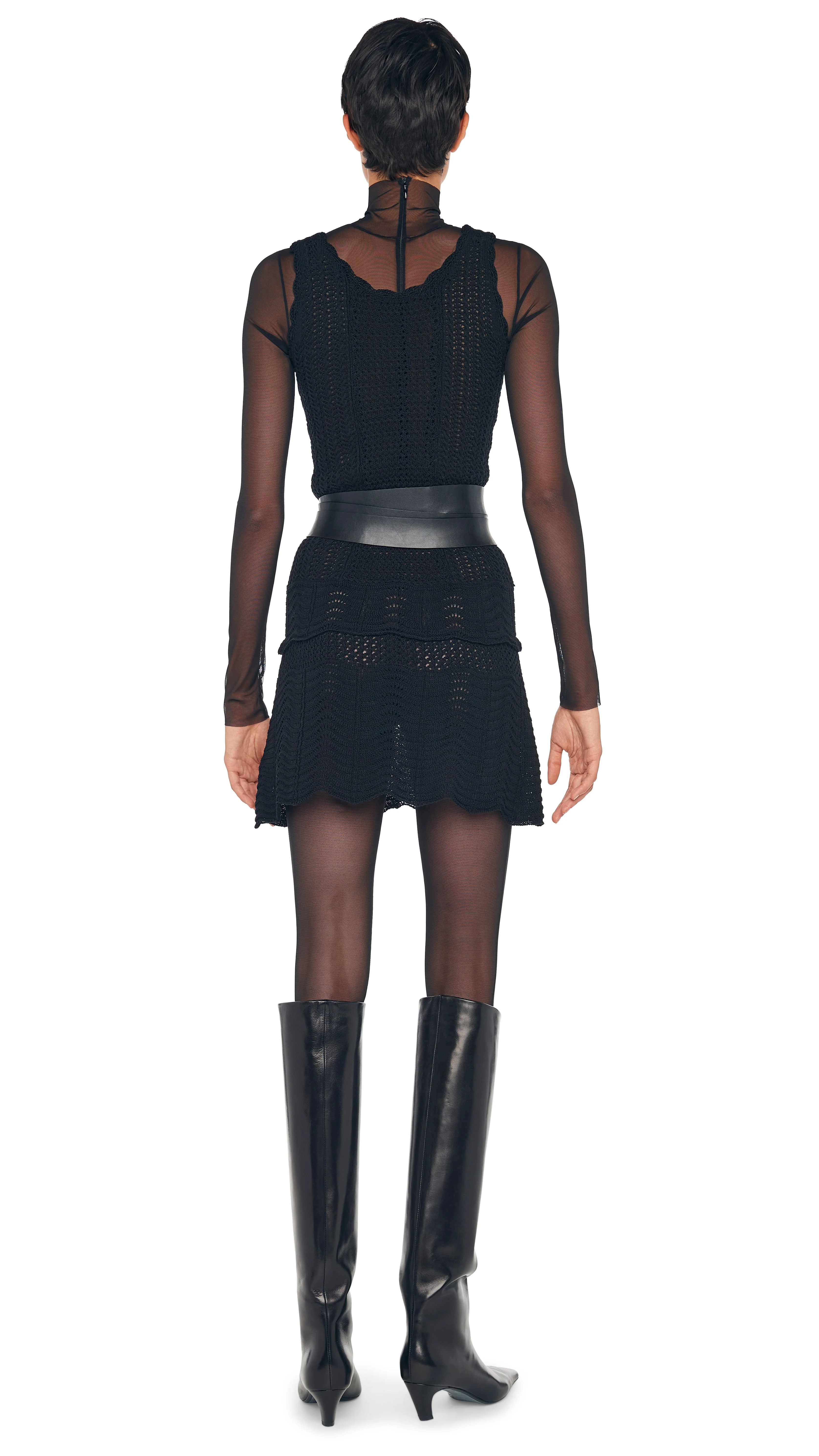 SCOOP NECK TANK CROCHET MINI DRESS - Image 3