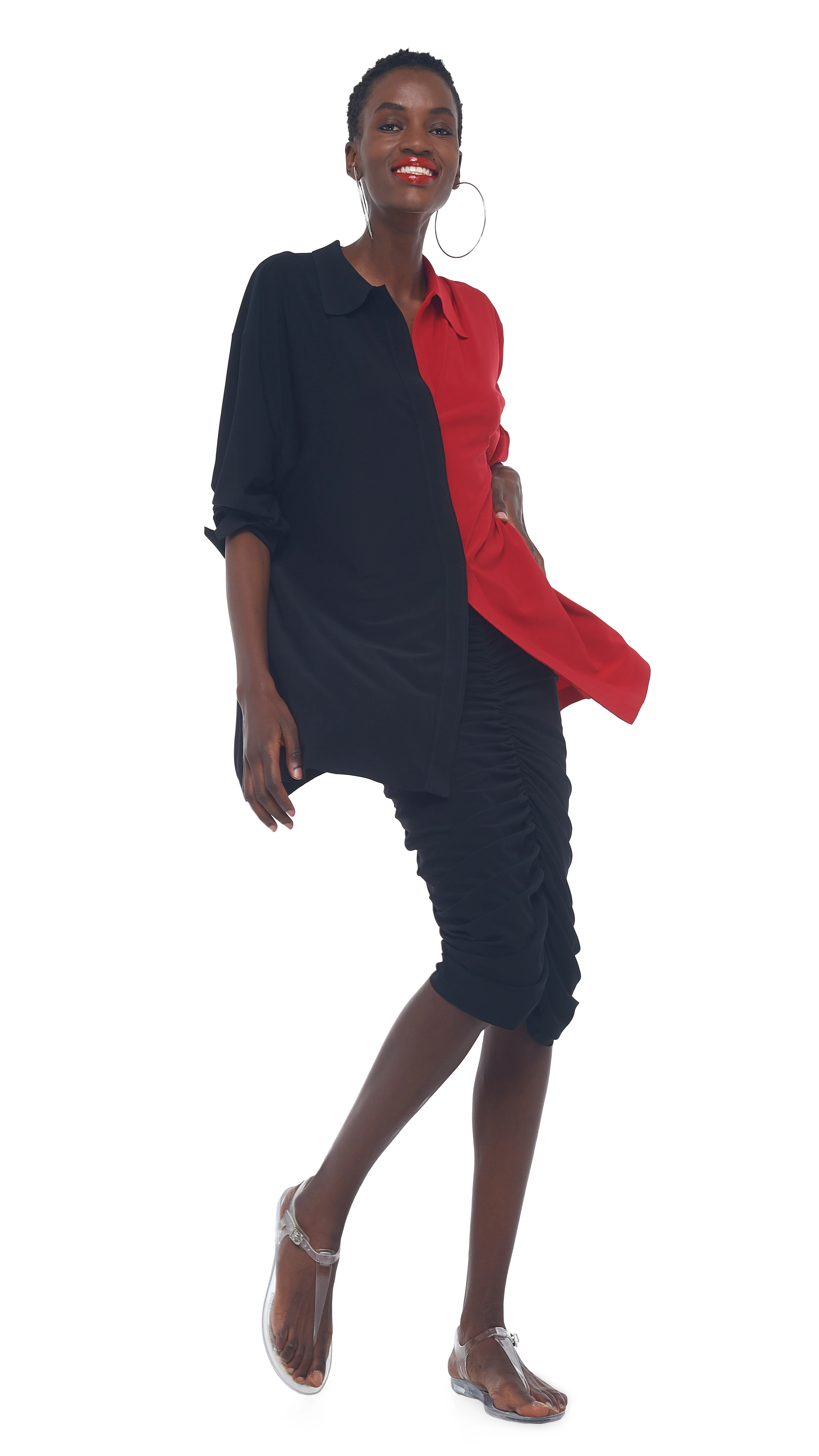 SHIRRED SKIRT TO KNEE - Image 11