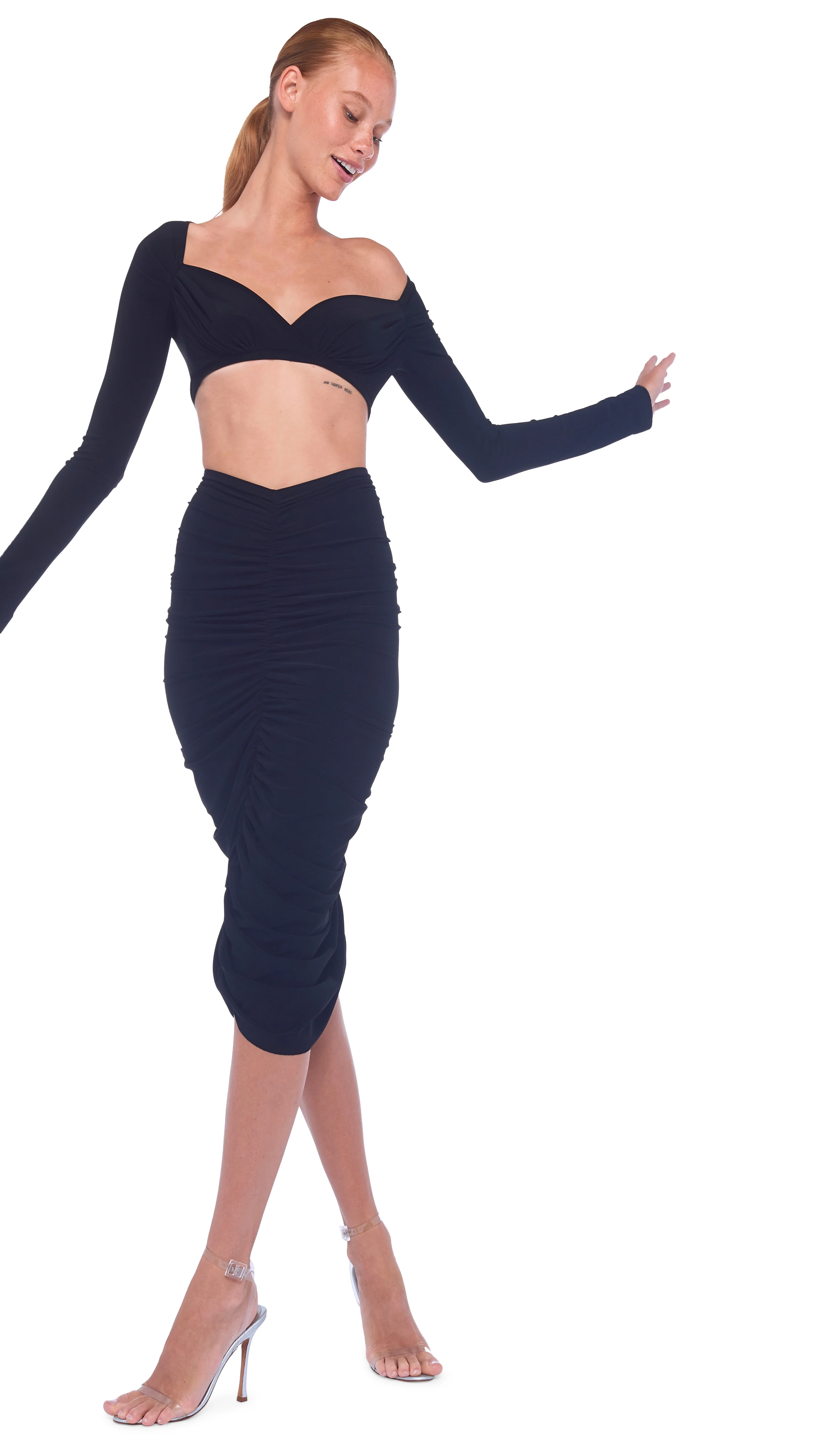 SHIRRED SKIRT TO KNEE - Image 5