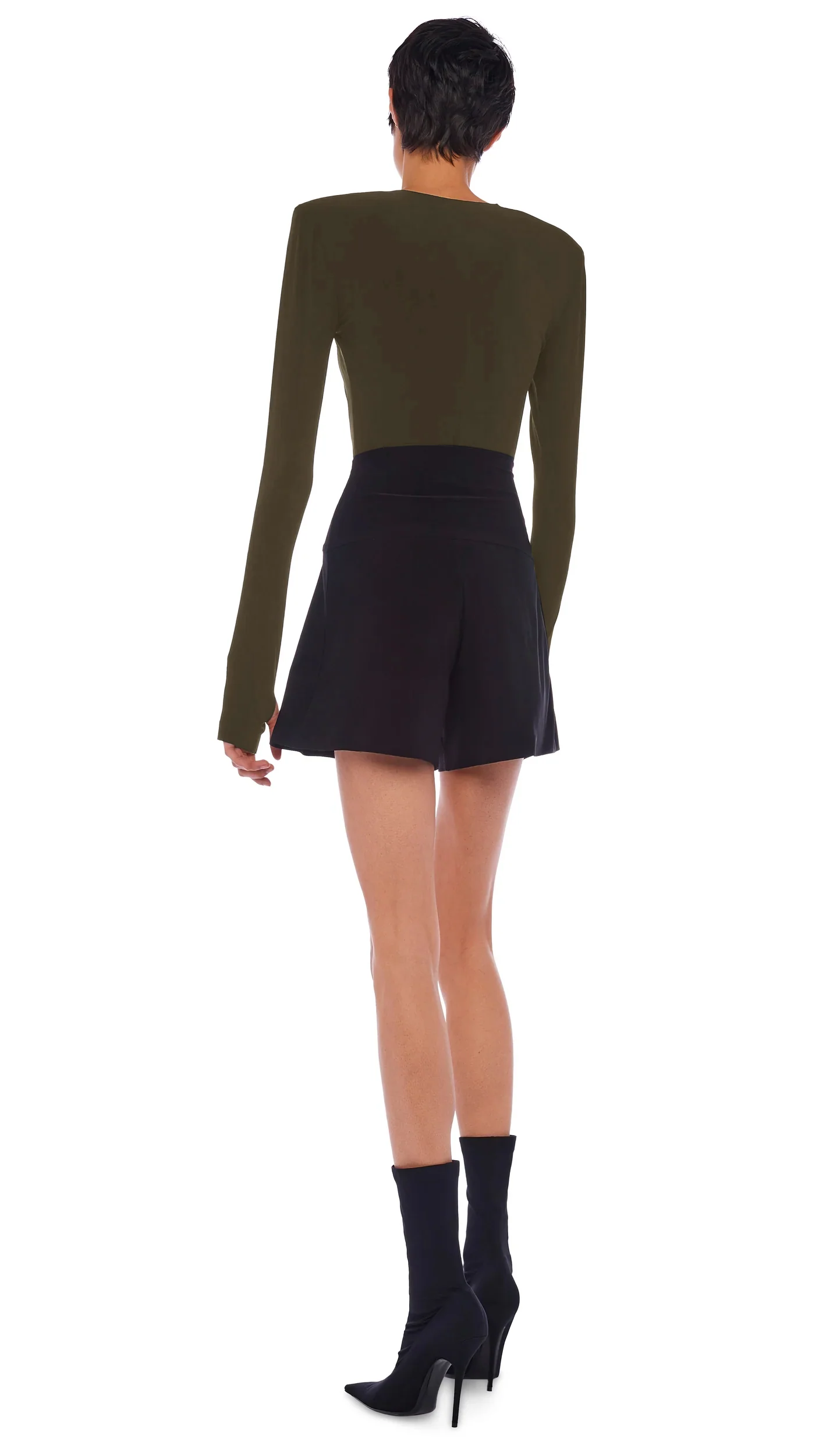 SHOULDER PAD LONG SLEEVE CREW TOP - Image 3