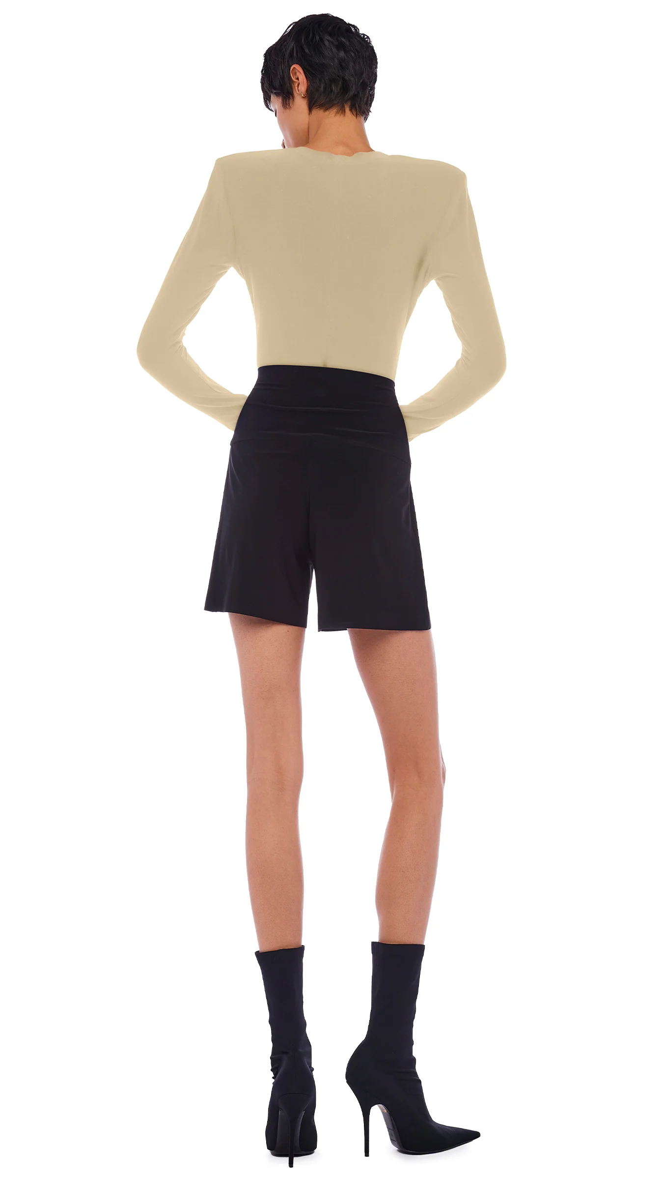 SHOULDER PAD LONG SLEEVE CREW TOP - Image 3