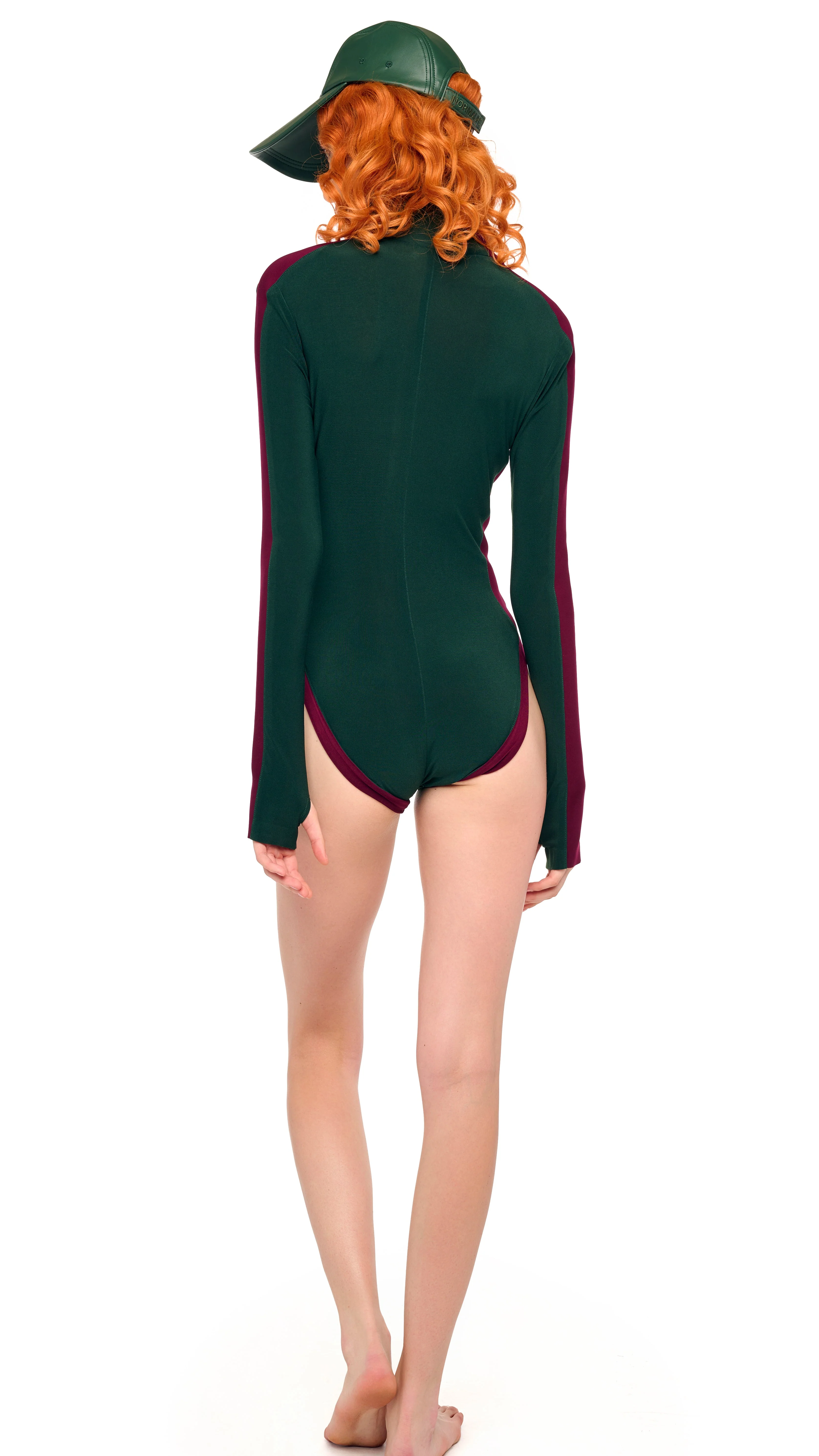 SIDE STRIPE ZIP FRONT L/S TURTLENECK BODYSUIT - Image 3