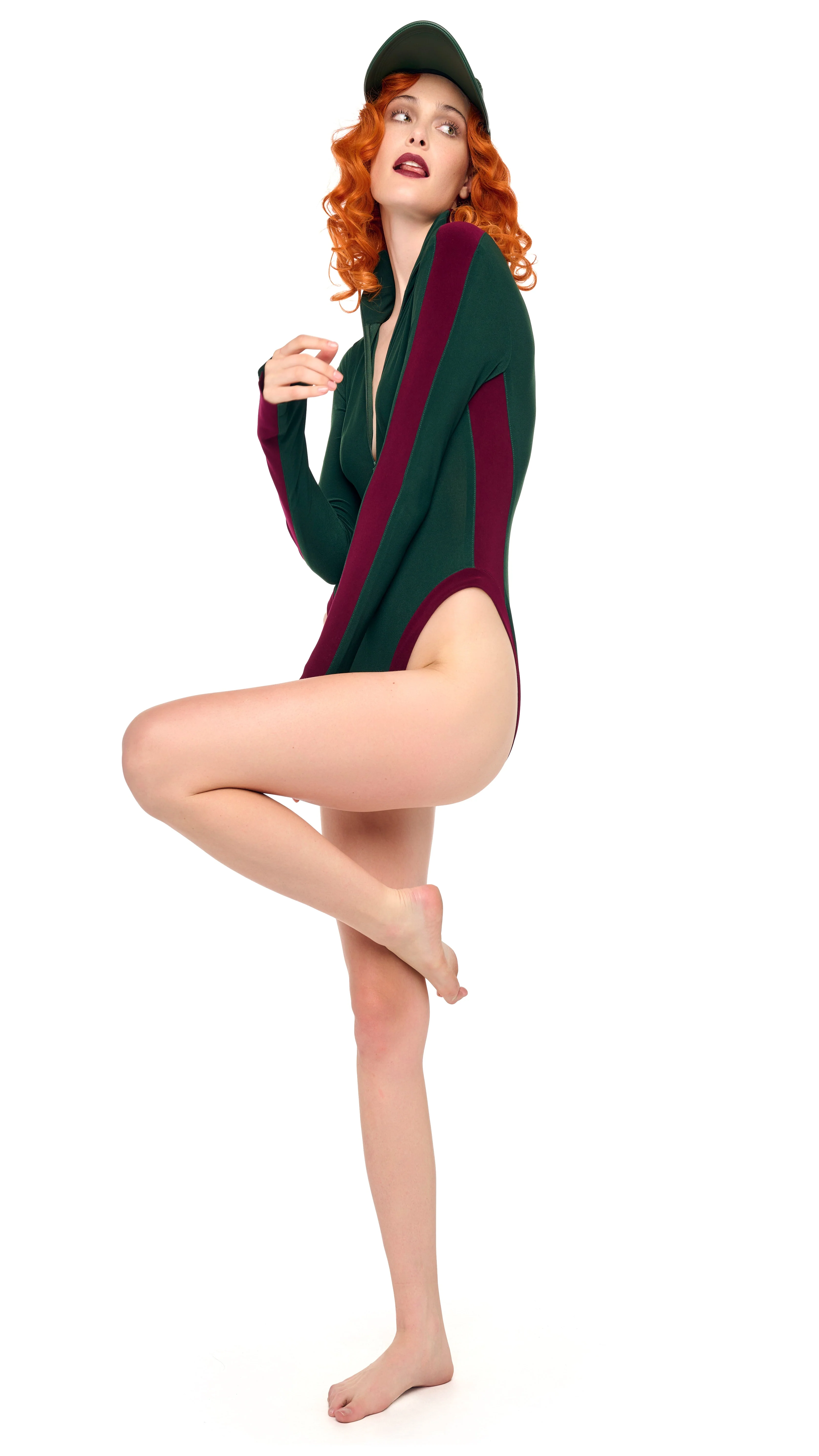 SIDE STRIPE ZIP FRONT L/S TURTLENECK BODYSUIT - Image 8