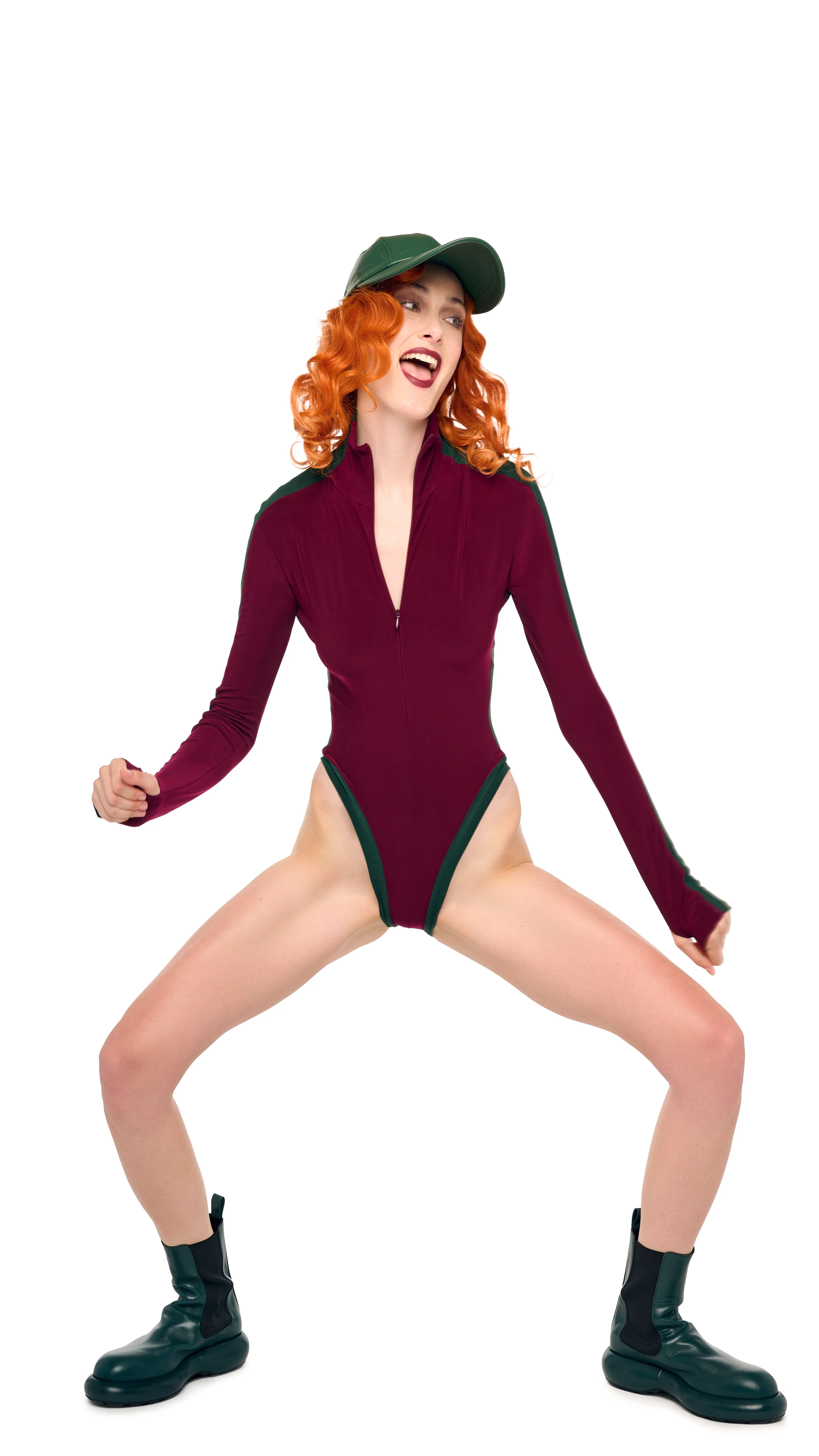 SIDE STRIPE ZIP FRONT L/S TURTLENECK BODYSUIT - Image 4