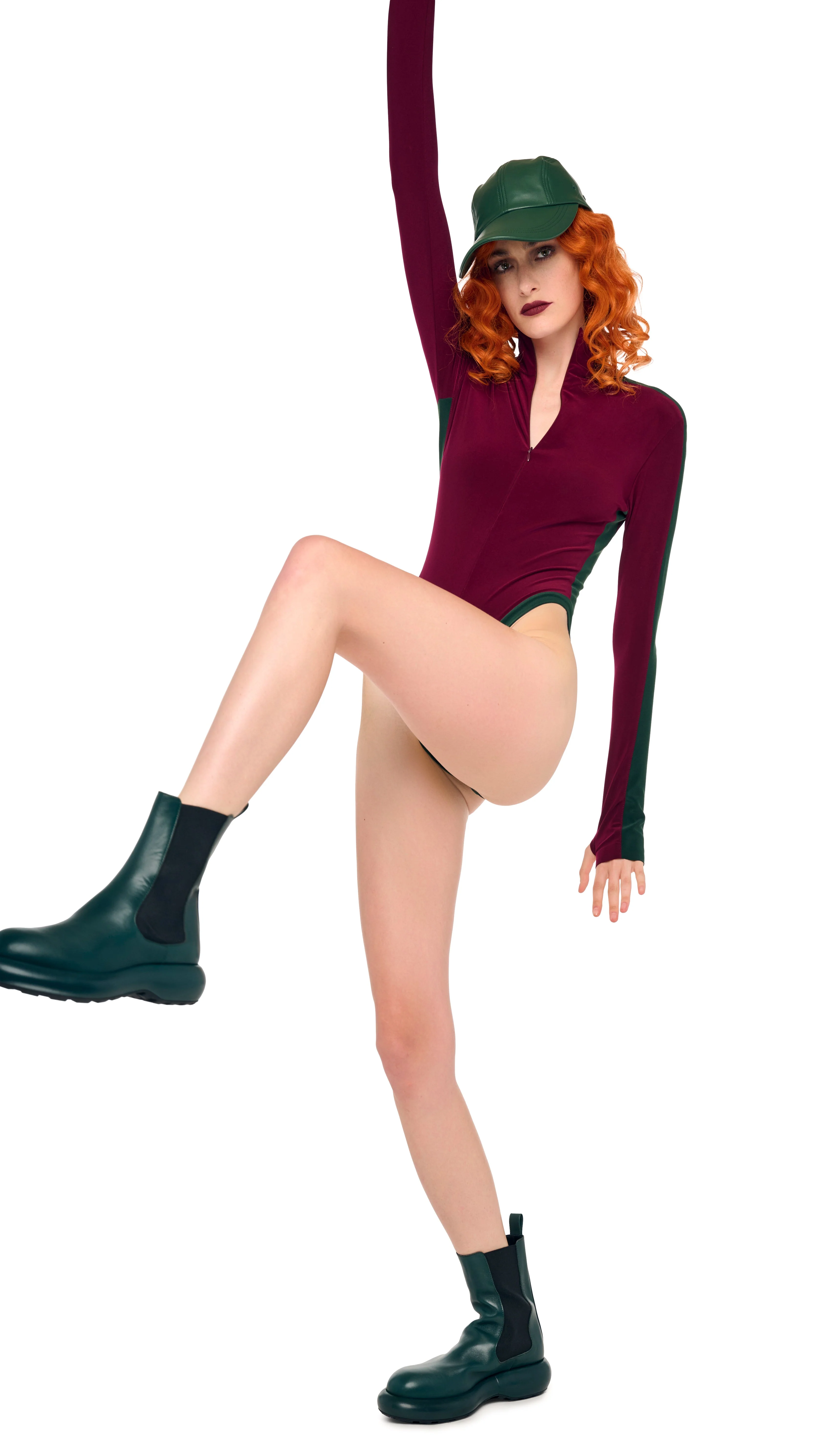 SIDE STRIPE ZIP FRONT L/S TURTLENECK BODYSUIT - Image 6