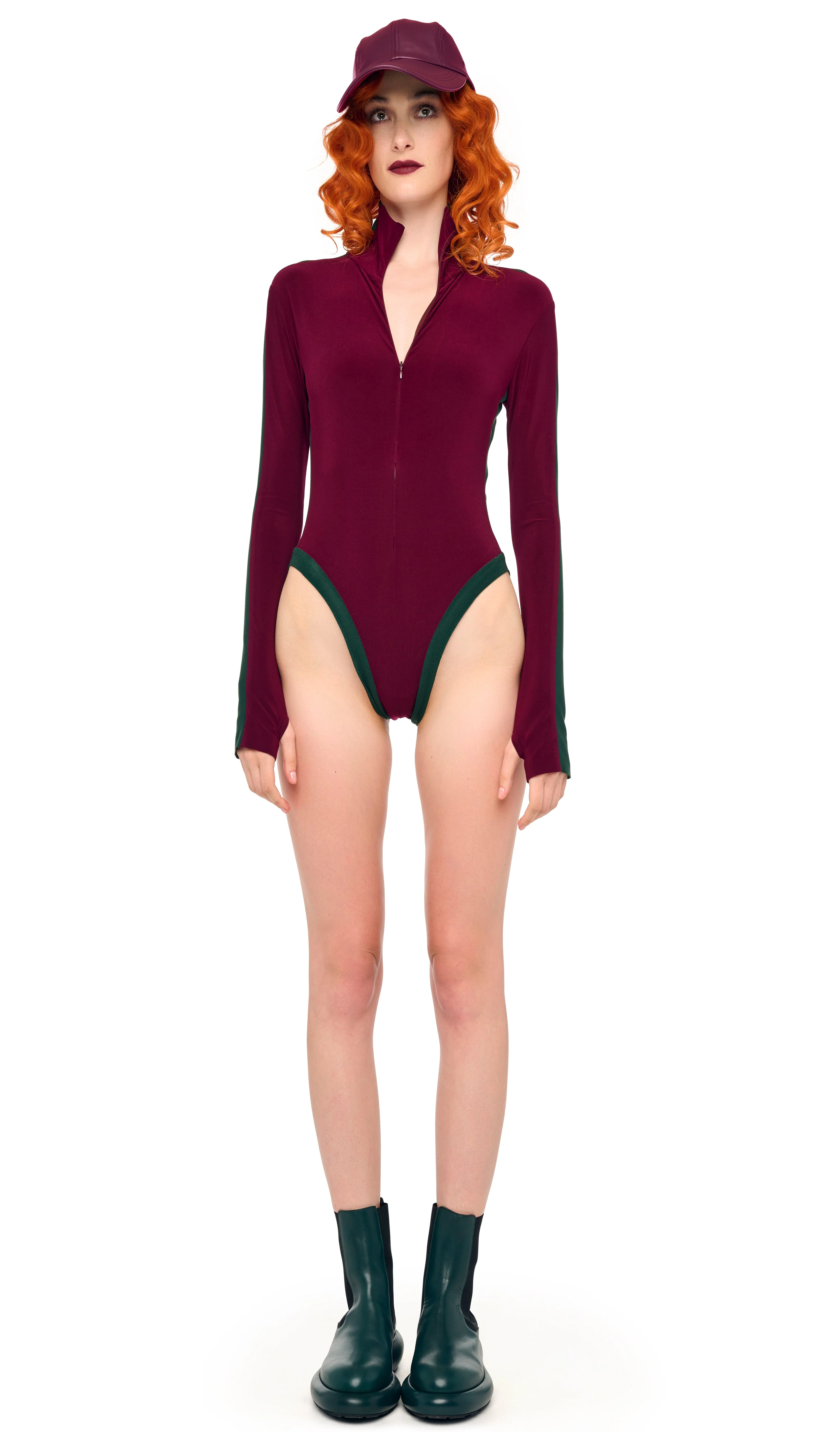 SIDE STRIPE ZIP FRONT L/S TURTLENECK BODYSUIT - Image 7