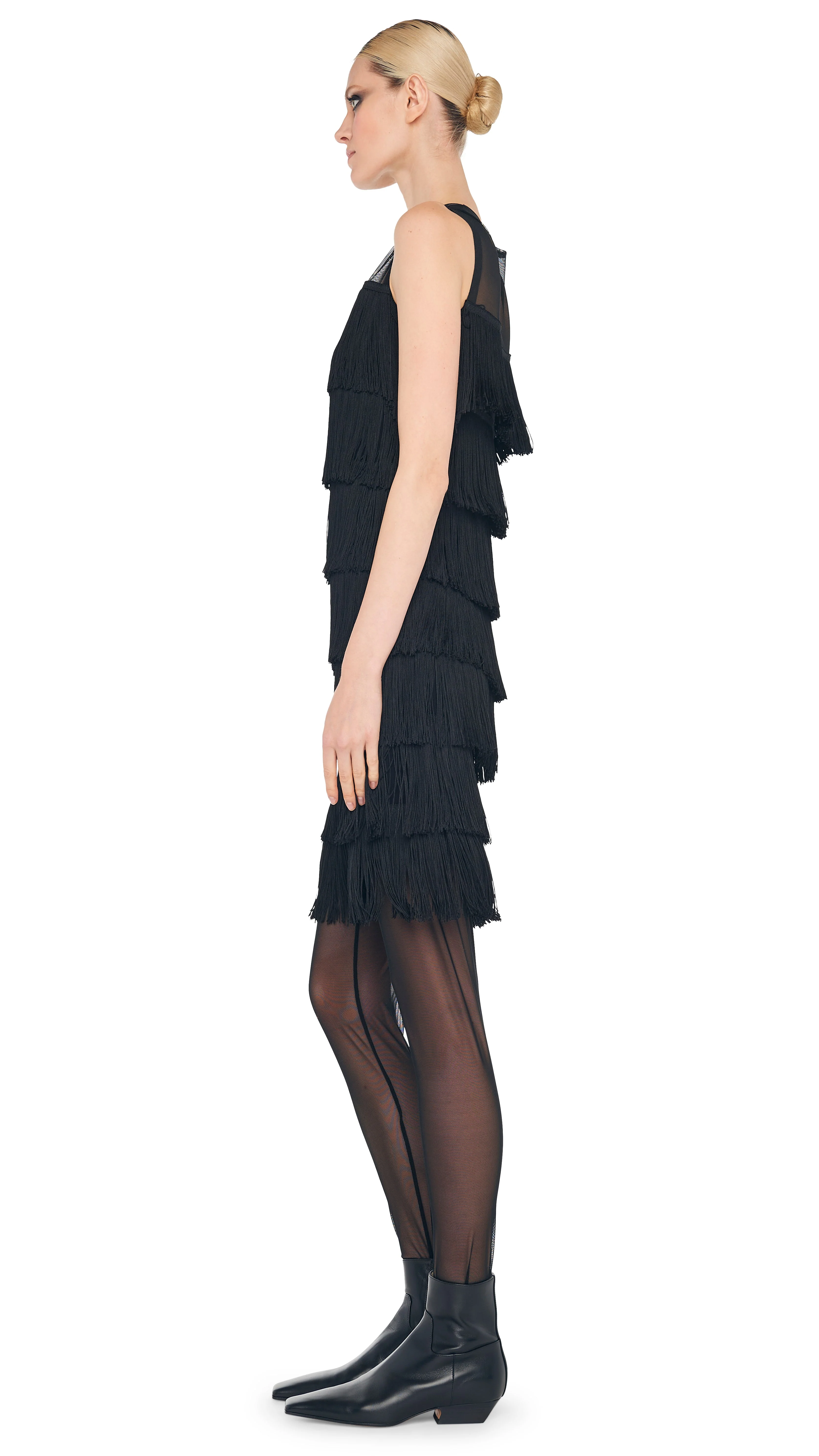 SLEEVELESS ALL OVER FRINGE DRESS - Image 3