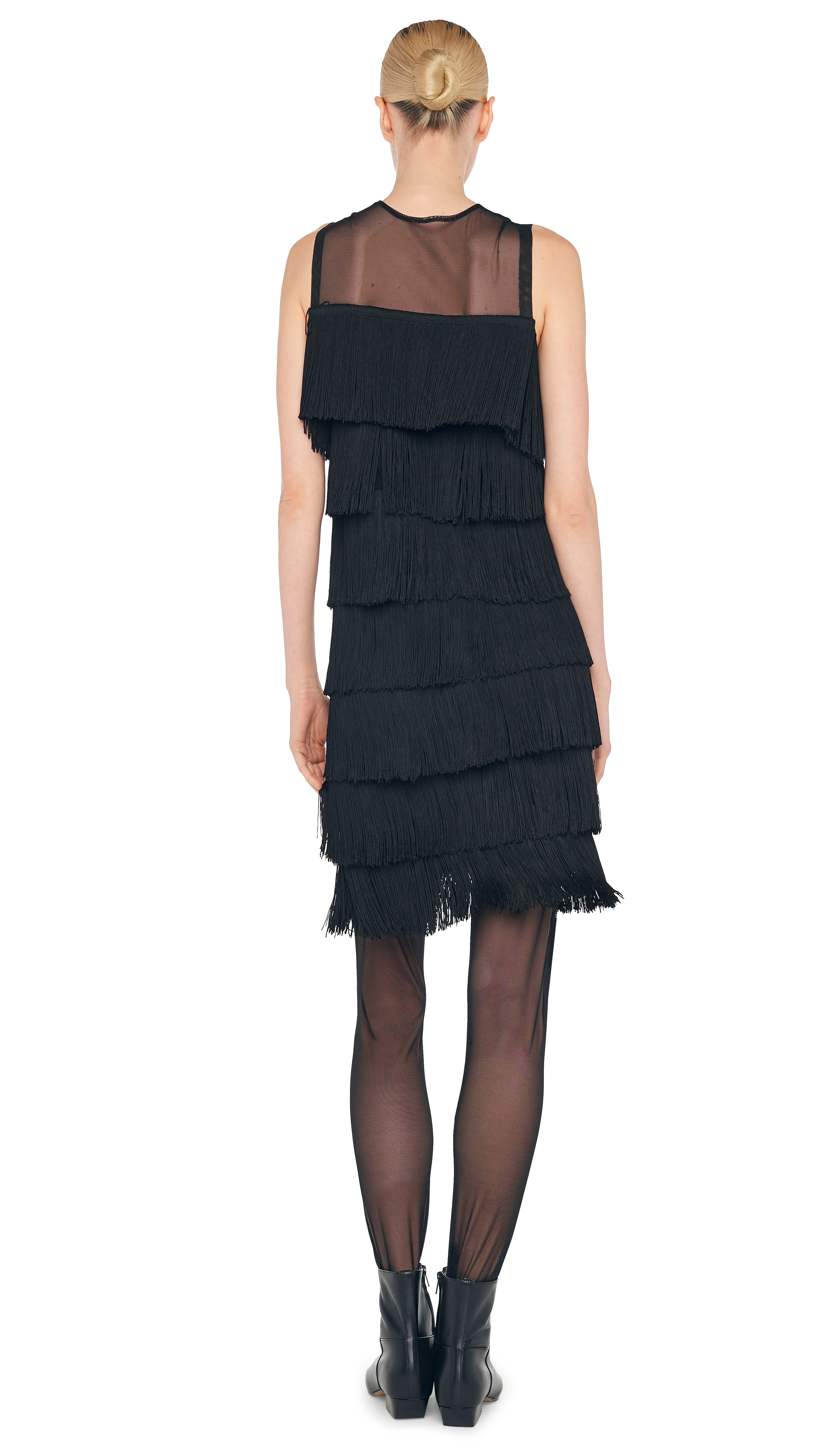 SLEEVELESS ALL OVER FRINGE DRESS - Image 4