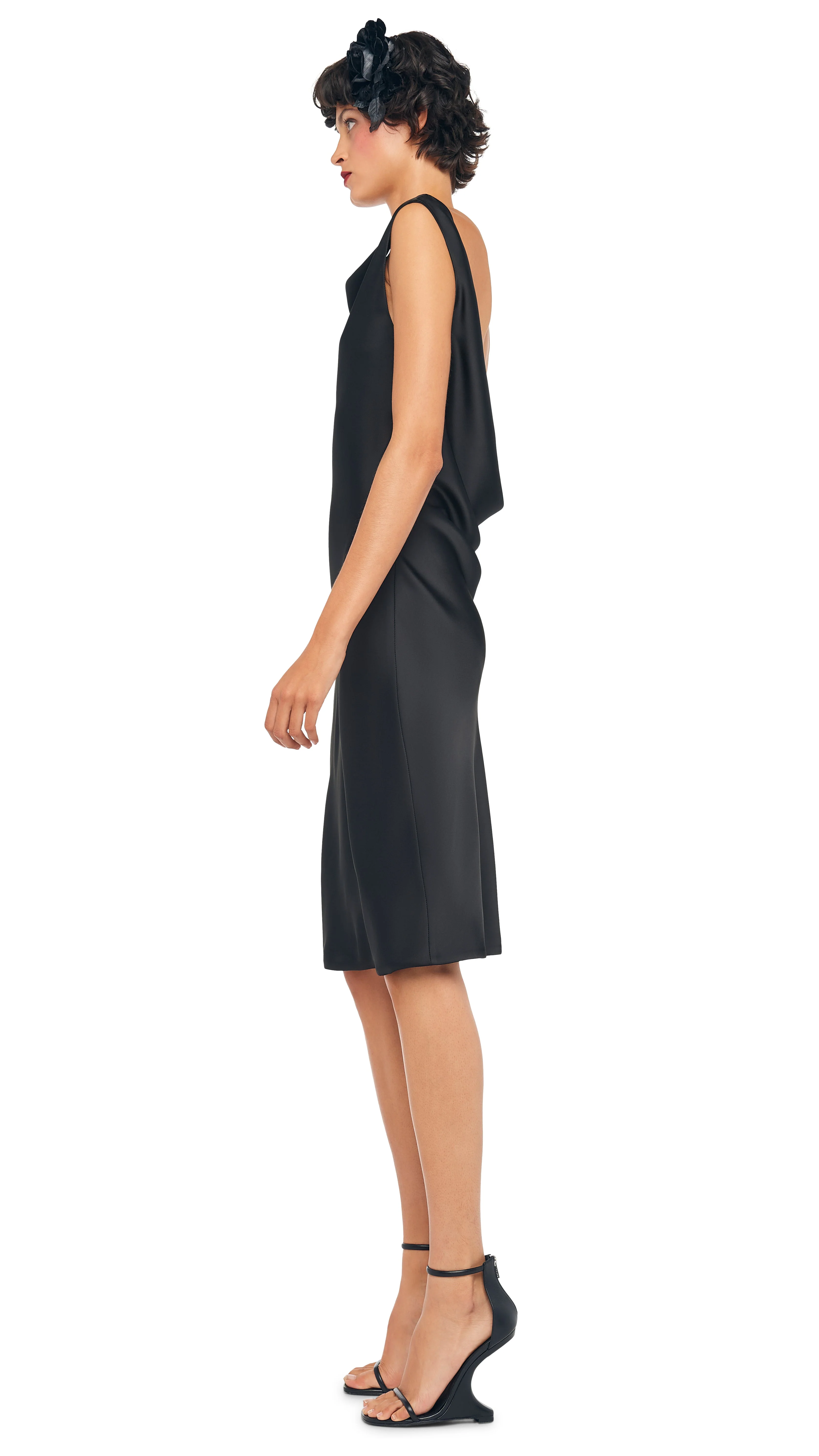 SLEEVELESS LOW BACK DRAPE DRESS - Image 3