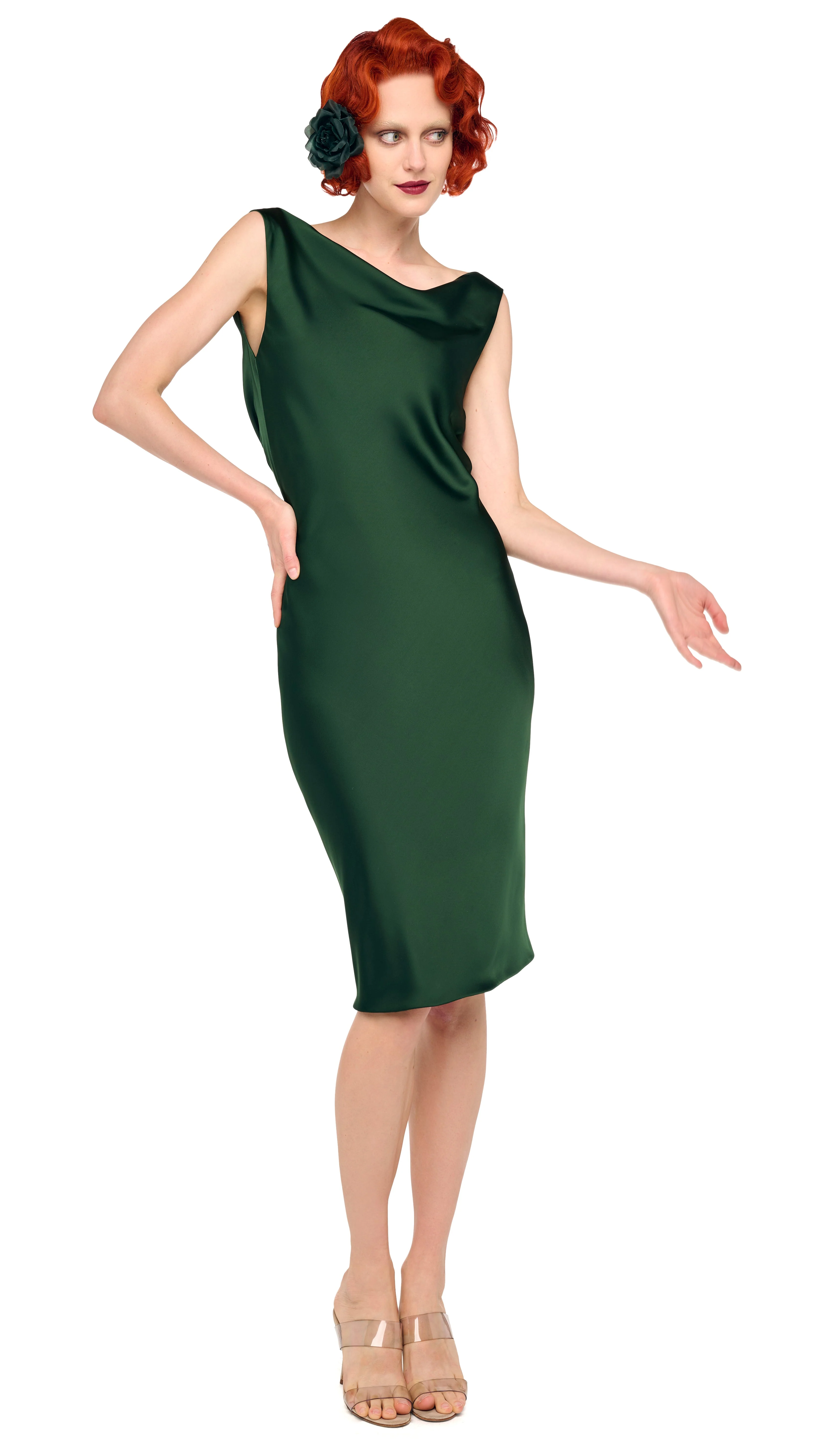 SLEEVELESS LOW BACK DRAPE DRESS - Image 5