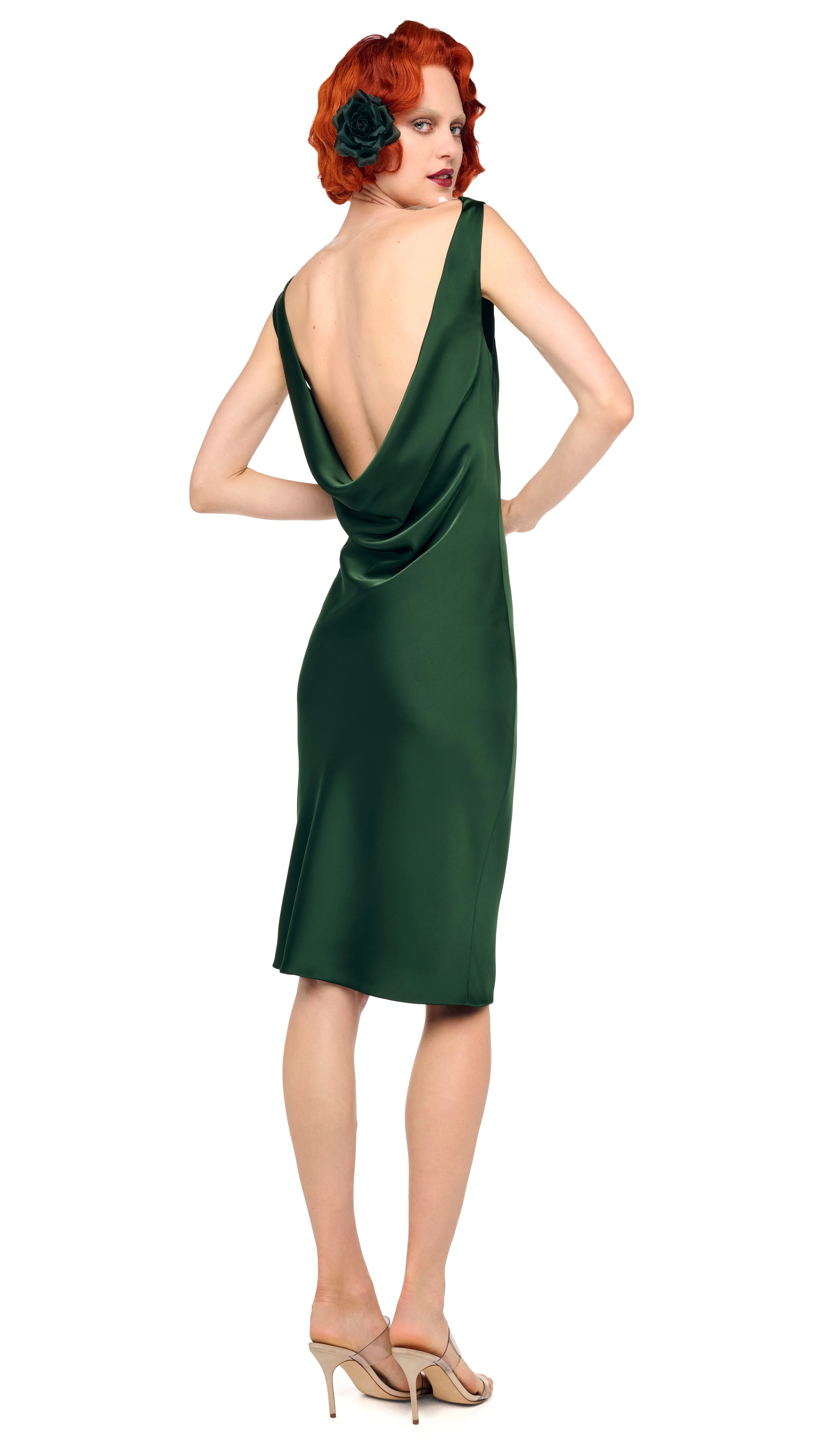 SLEEVELESS LOW BACK DRAPE DRESS - Image 6