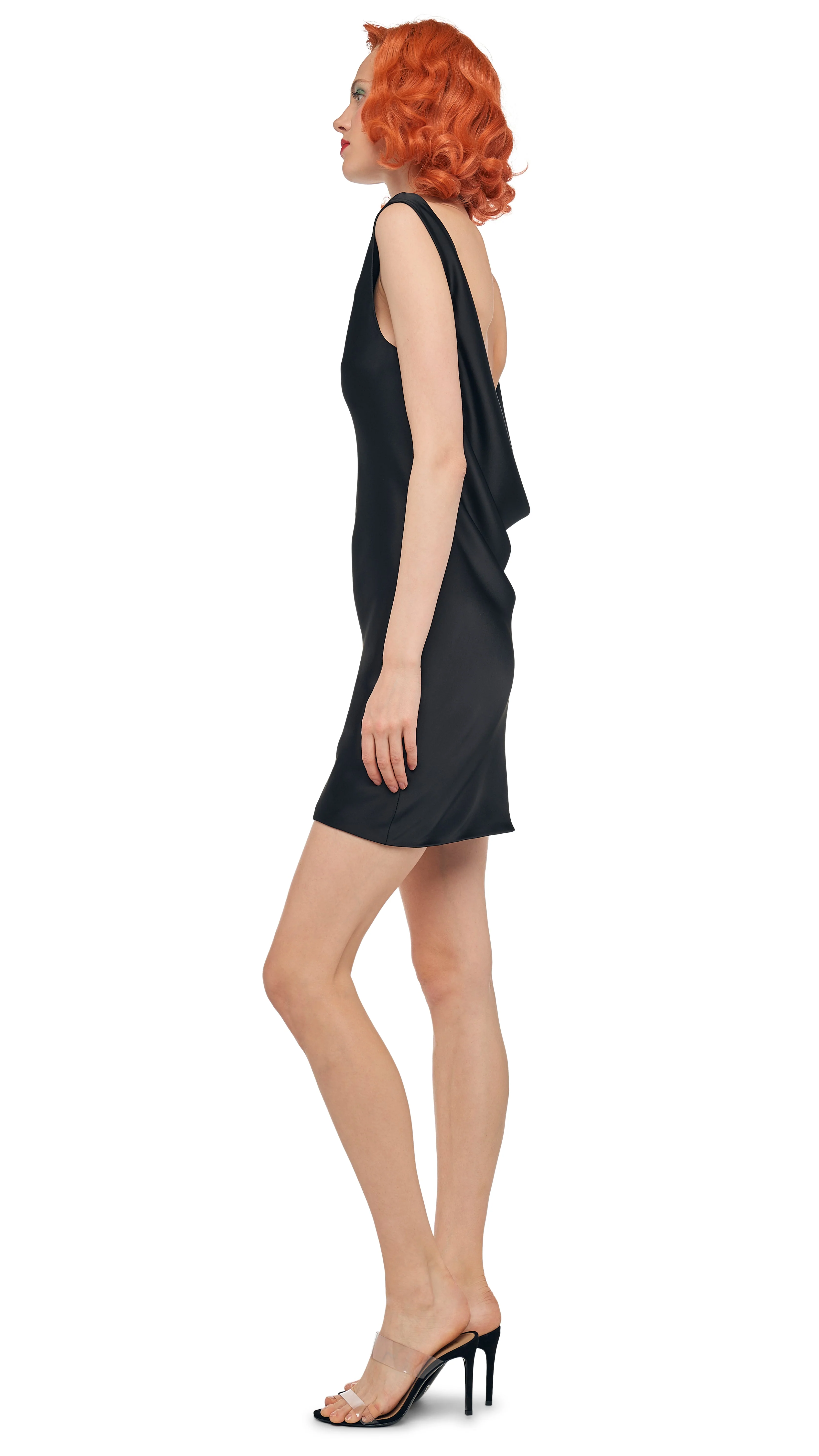 SLEEVELESS LOW BACK DRAPE MINI DRESS - Image 3