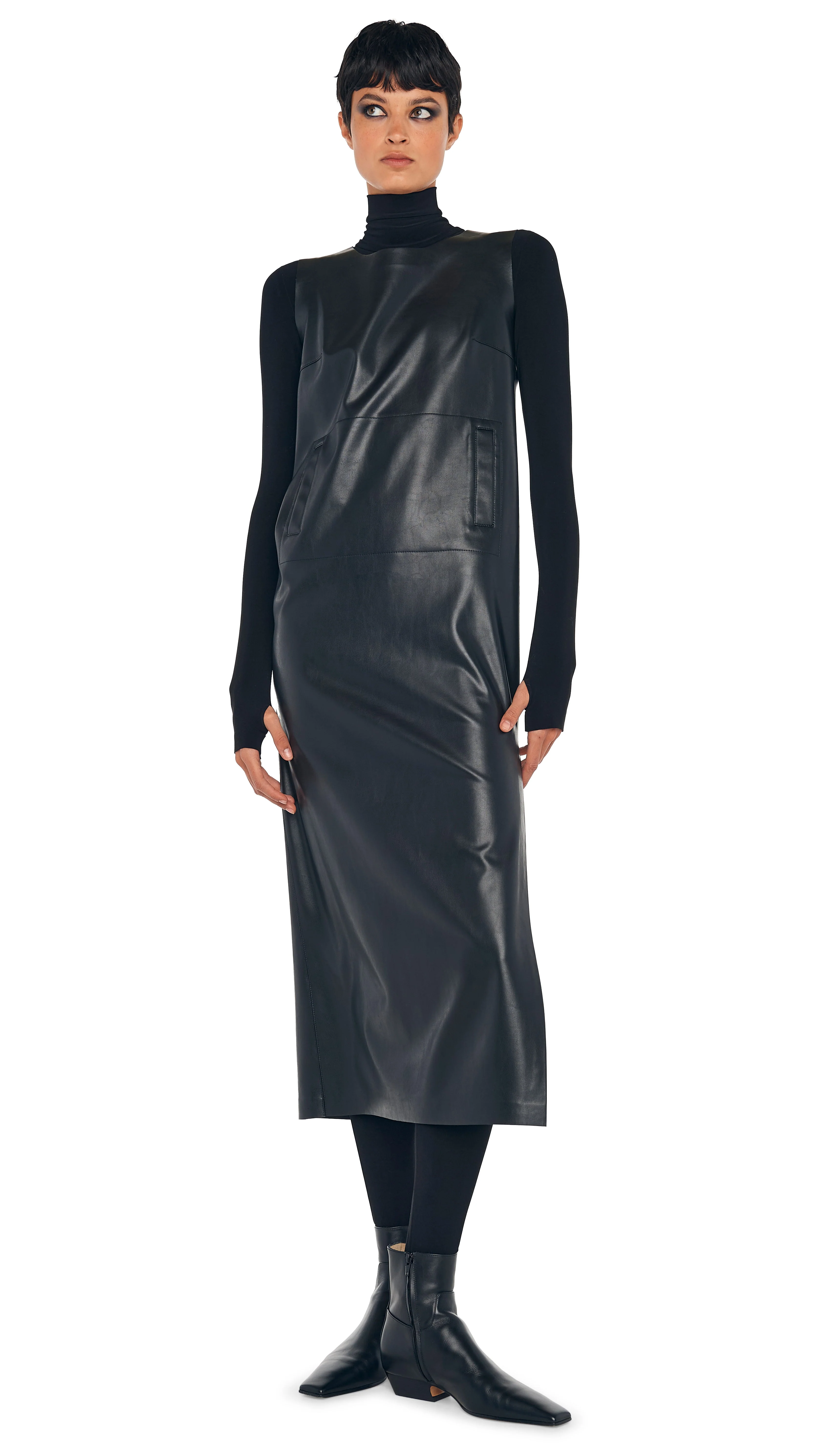 SLEEVELESS TAILORED SIDE SLIT DRESS - Image 2