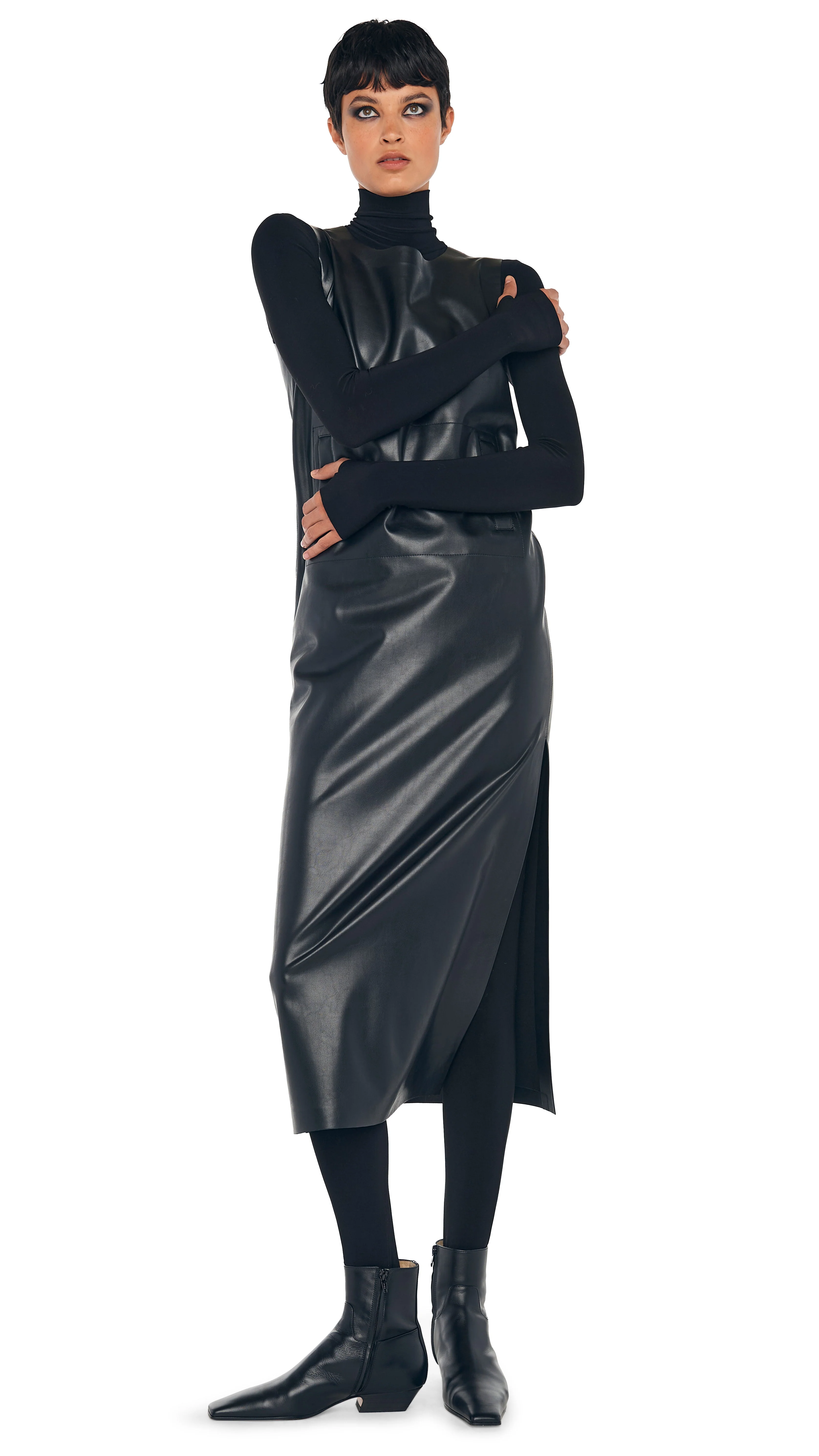 SLEEVELESS TAILORED SIDE SLIT DRESS - Image 6