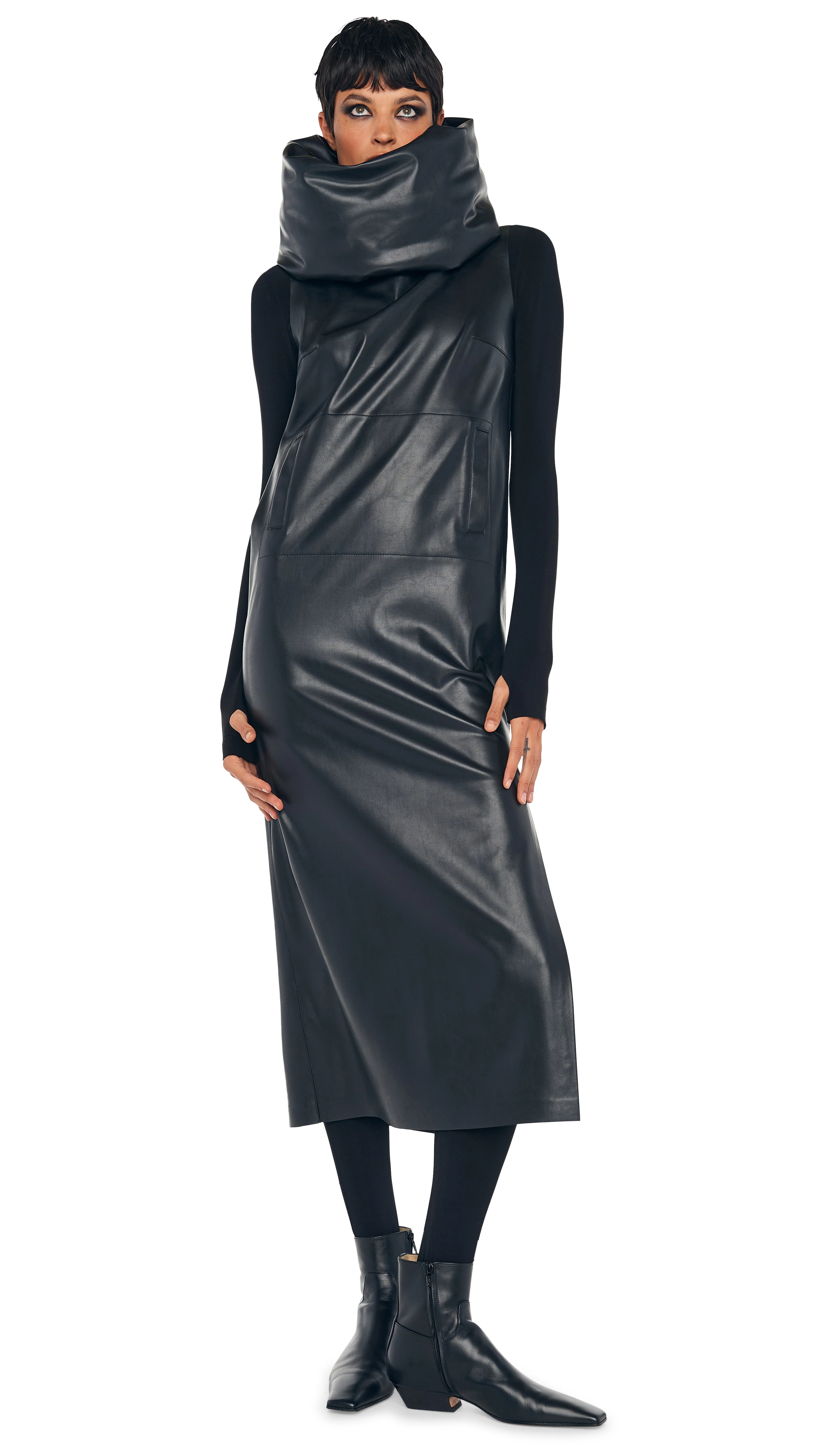 SLEEVELESS TAILORED SIDE SLIT DRESS - Image 9