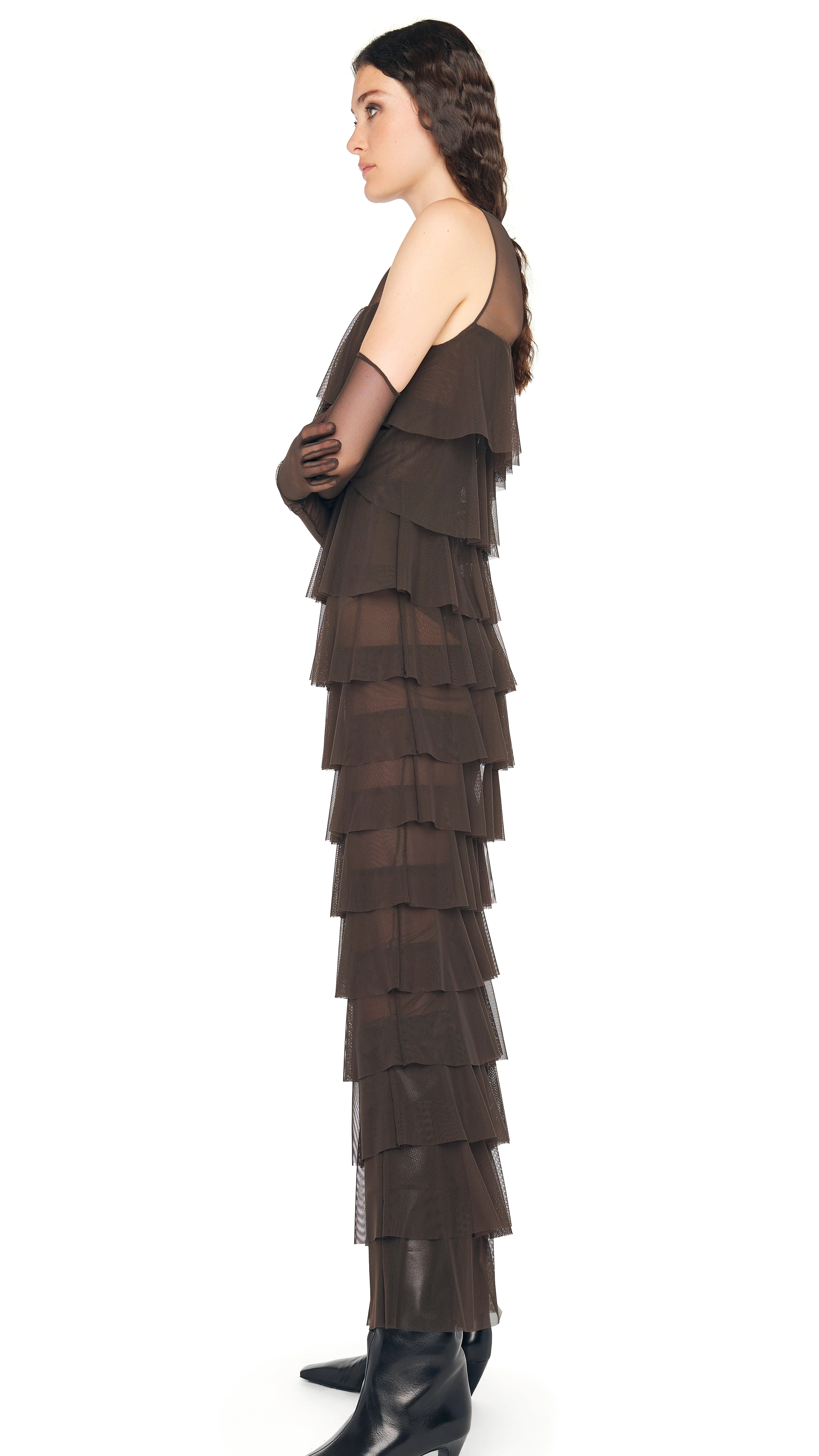 SLEEVELESS TIERED RUFFLE GOWN - Image 2