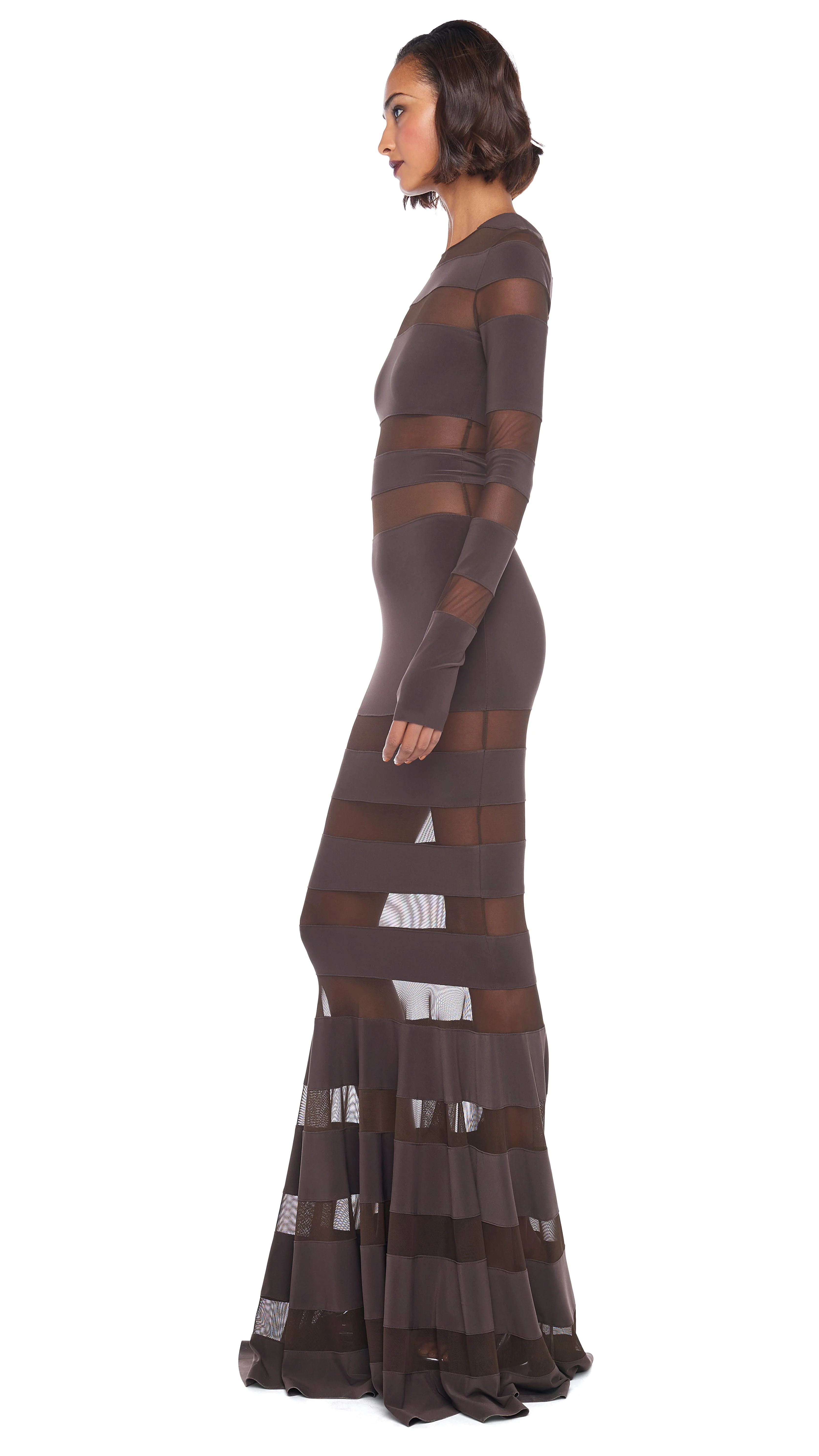 SPLICED DRESS FISHTAIL GOWN - Image 2