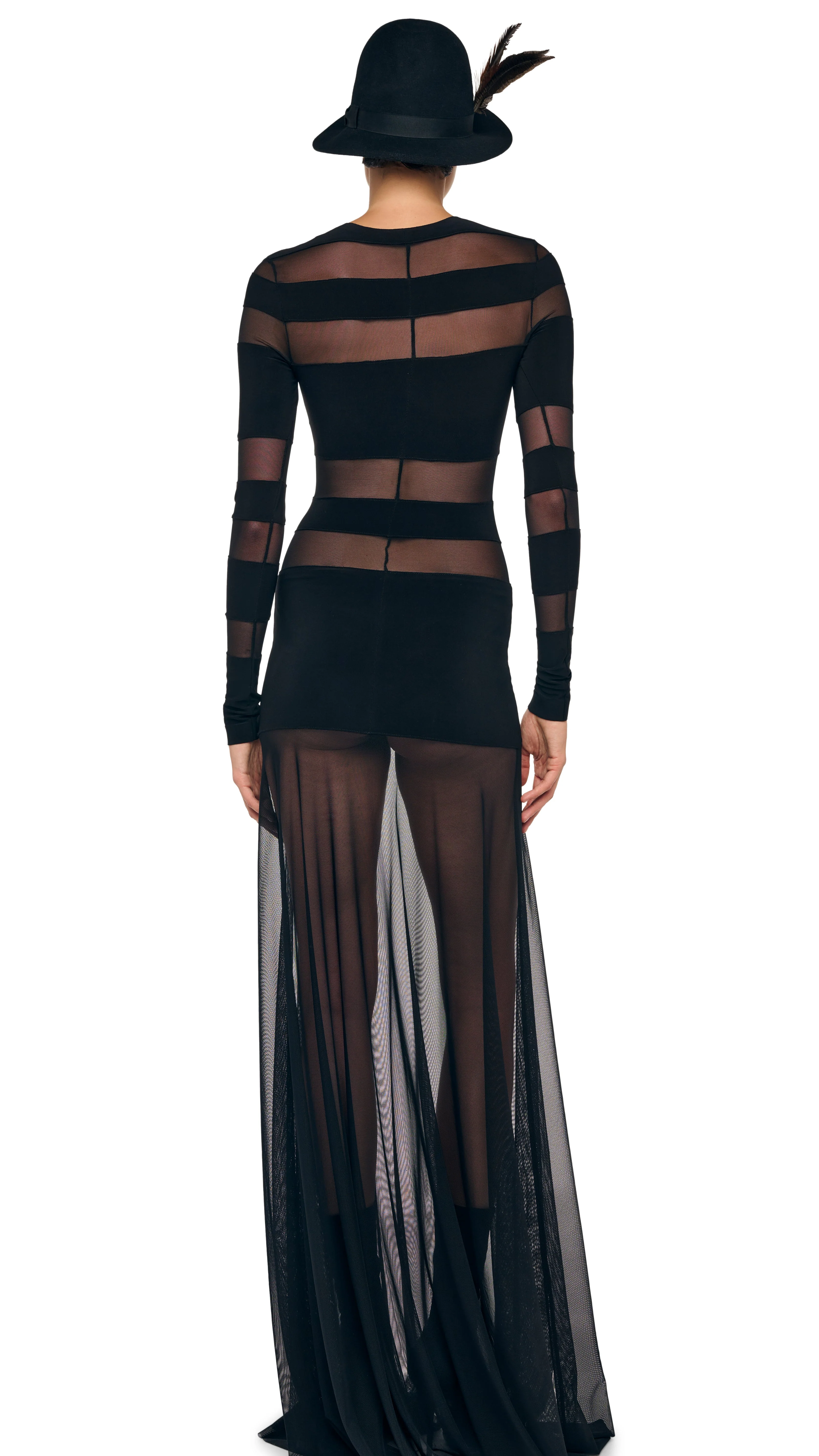 SPLICED LONG SLEEVE FLARED GOWN - Image 3